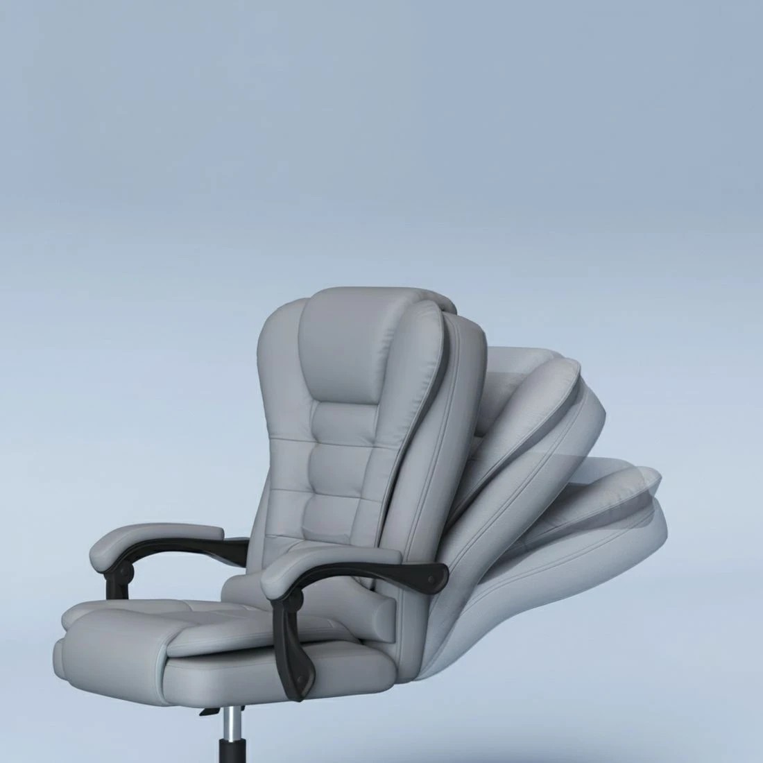 5 Artiss Executive Office Chair 4-Point Massage Adjustable Ergonomic Recline PU - Grey, 5 of 6