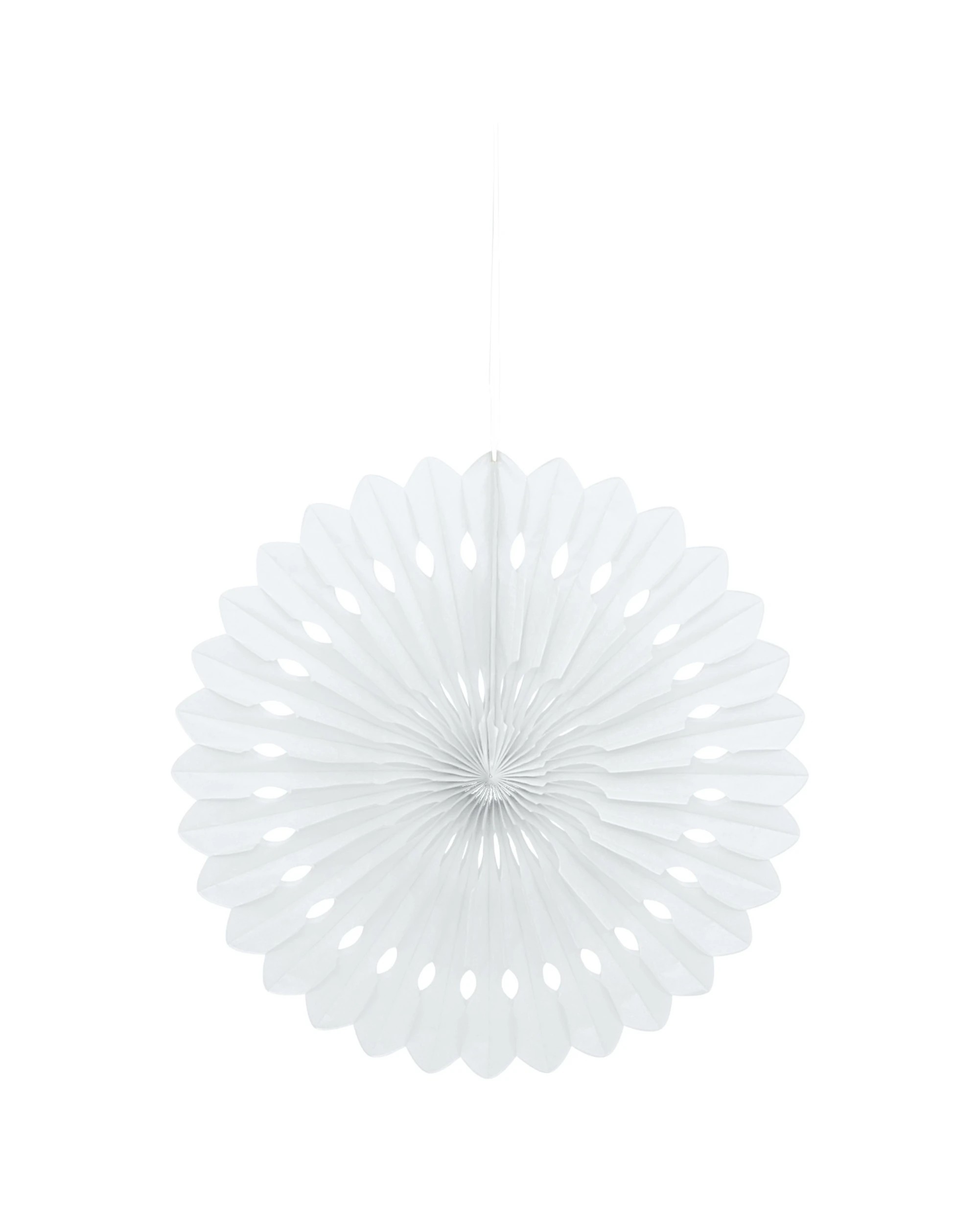 1 Unique Decorative Tissue Fan 40cm - White, 1 of 2