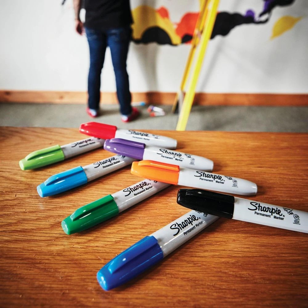 6 Sharpie Super Chisel Permanent Marker Black, 6 of 7