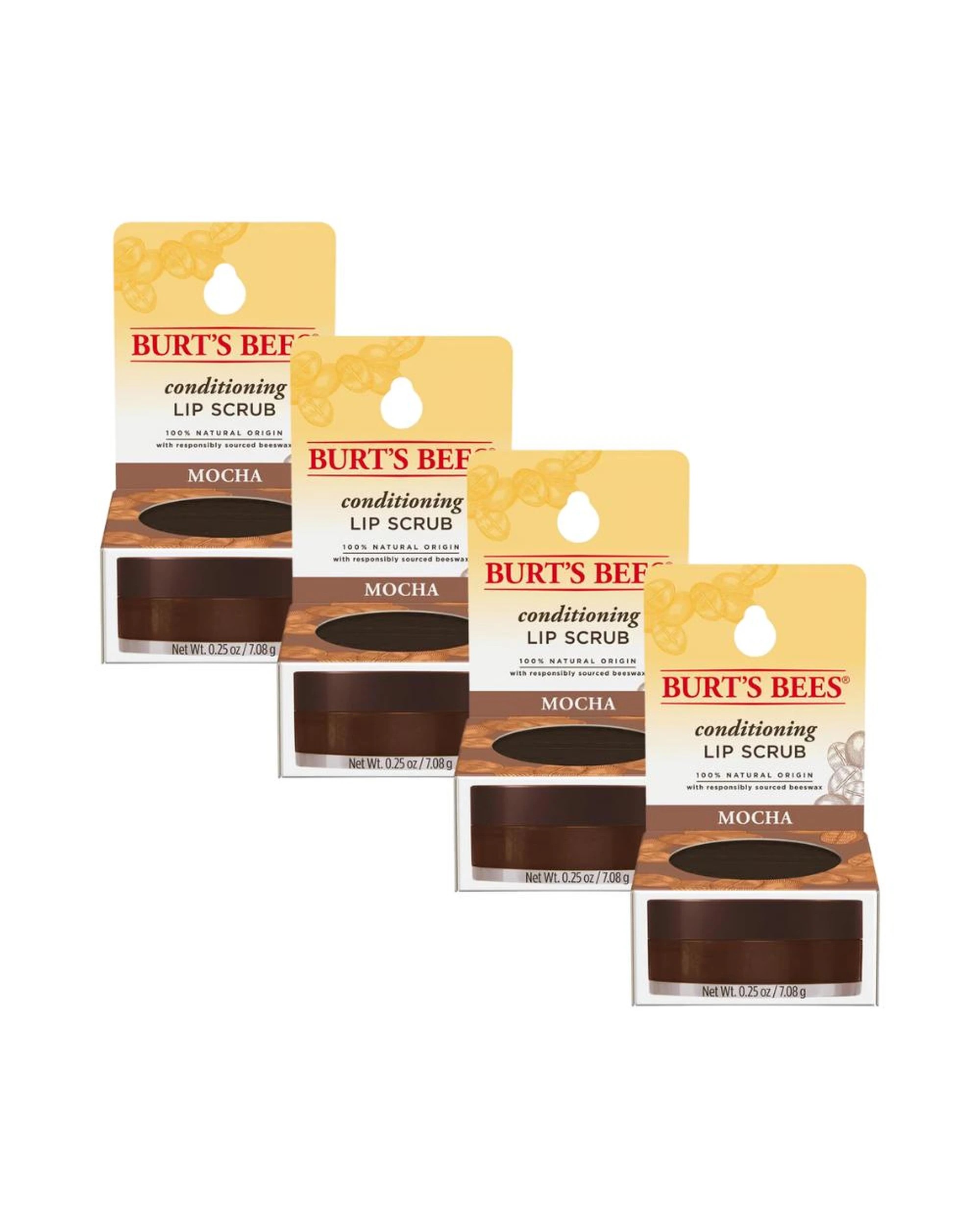 1 4 x Burt's Bees Conditioning Lip Scrub 7.08g - Mocha, 1 of 5