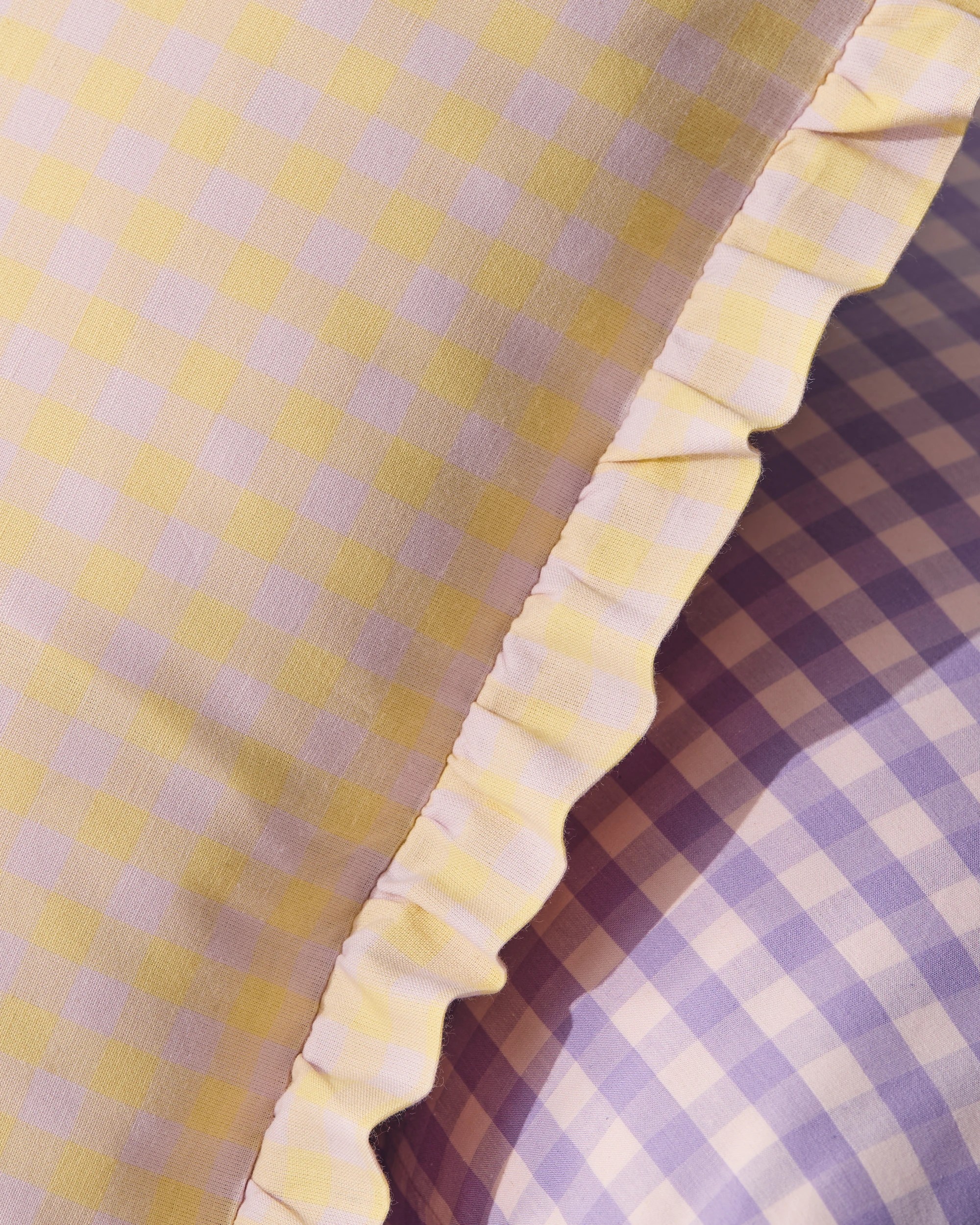 9 Target Grayson Gingham Cotton Ruffle Quilt Cover Set - Single Bed - Purple, 9 of 10