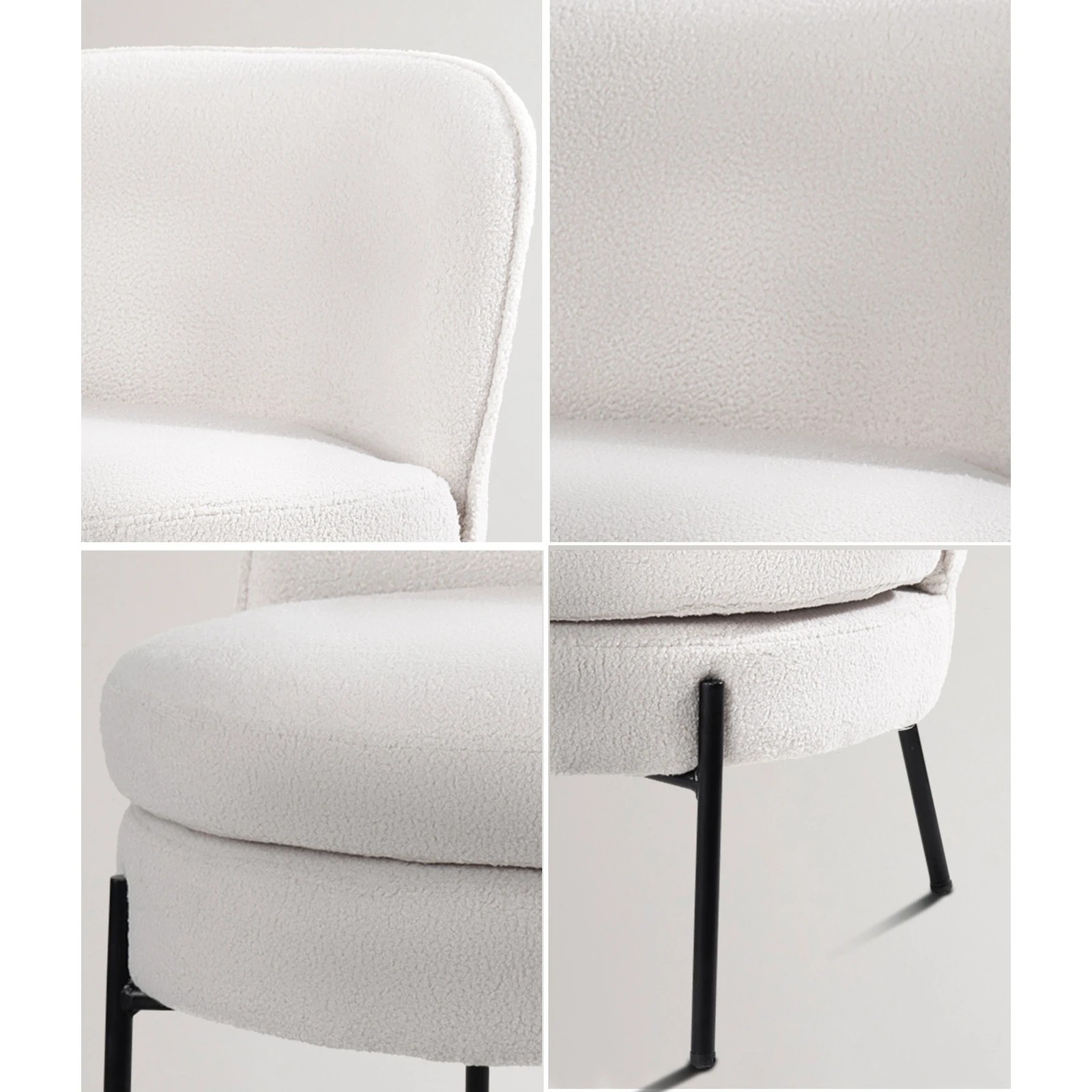 5 Oikiture Armchair Lounge Chair Accent Couch Chairs Padded Sofa Boucle - White, 5 of 7