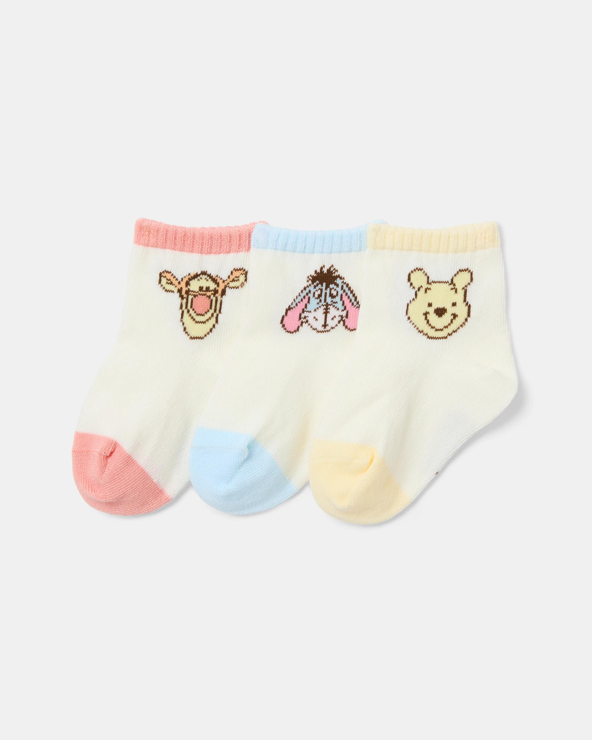 1 3 Pack Winnie the Pooh License Socks Wtp, 1 of 3