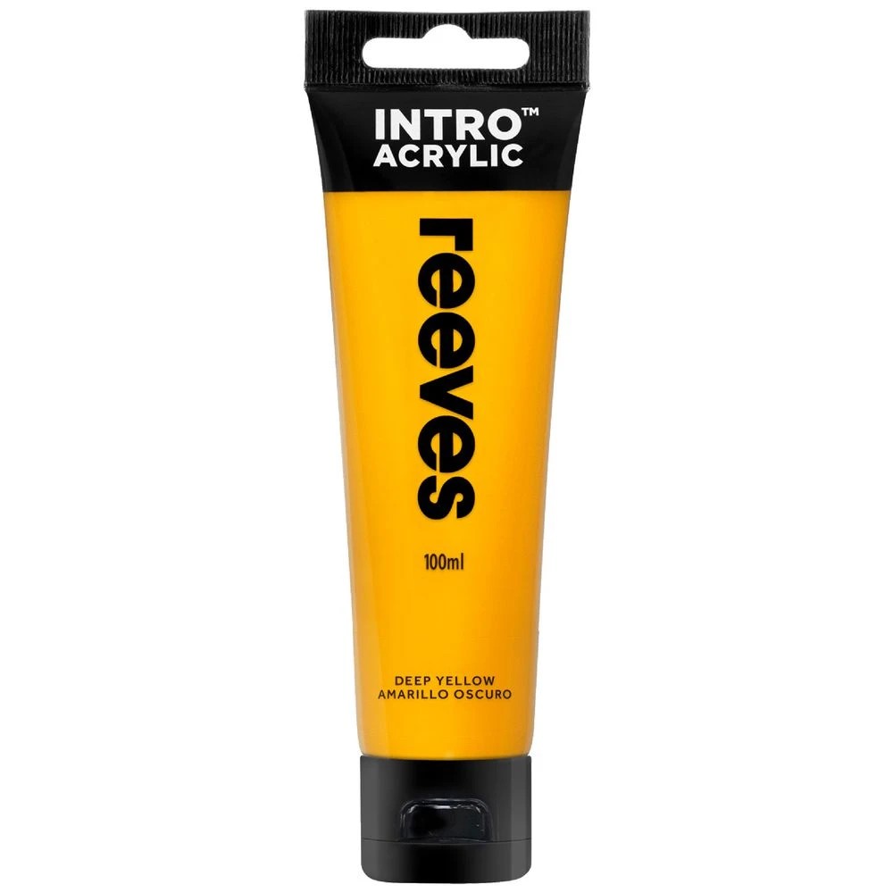 1 Reeves Intro Acrylic Paint 100mL Deep Yellow, 1 of 1