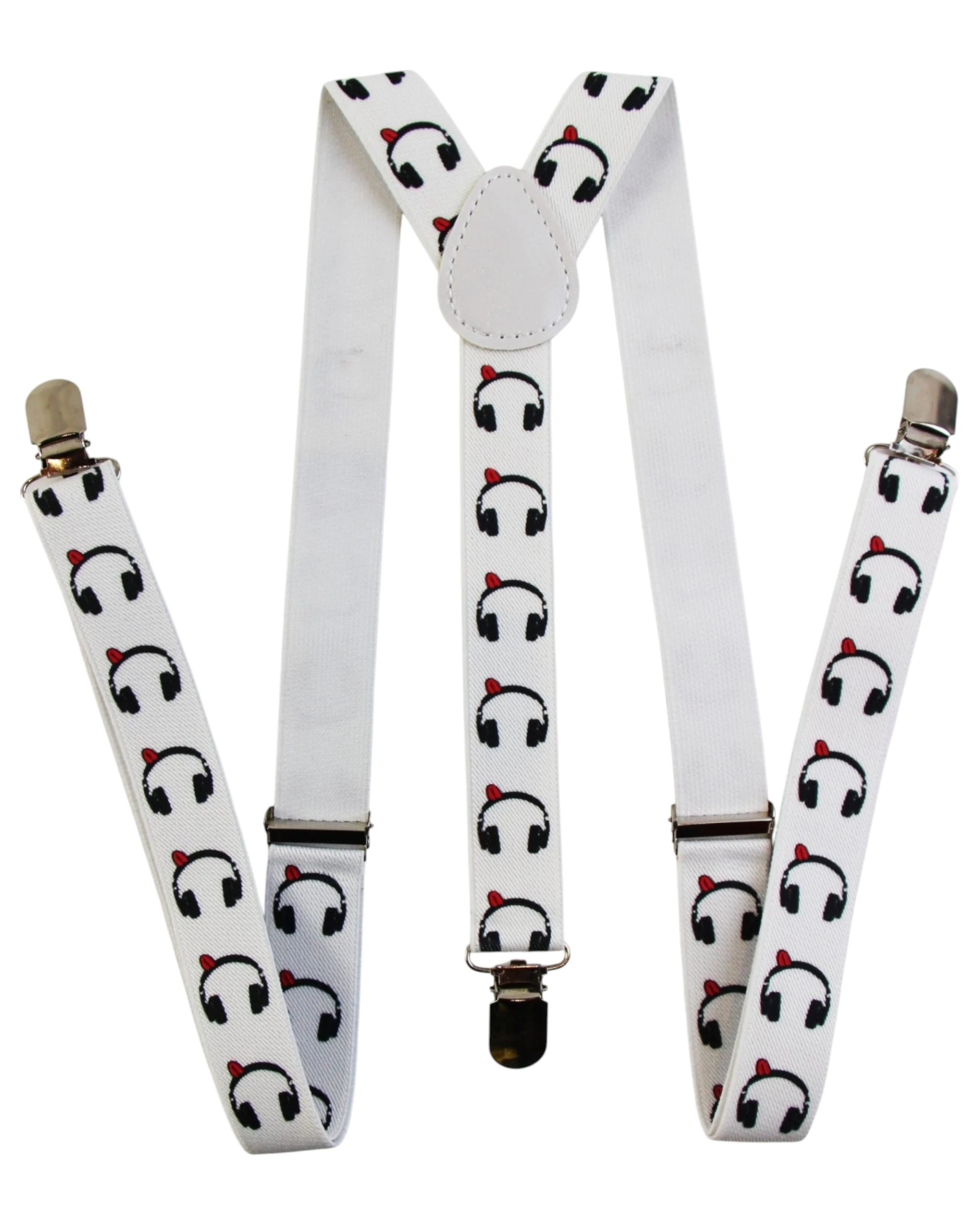 1 Zasel Mens Adjustable Headphones Patterned Suspenders - Multi - Multi, 1 of 4