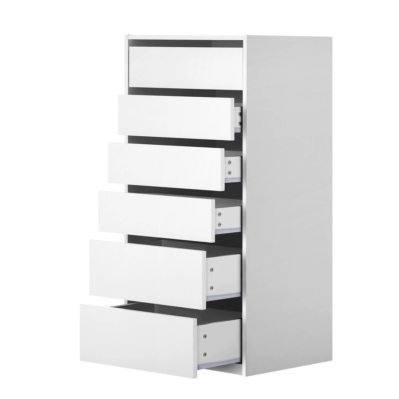 5 Ausway Modern 6-Drawer Tallboy, Slim Vertical Storage Unit 113cm Tall, 5 of 7