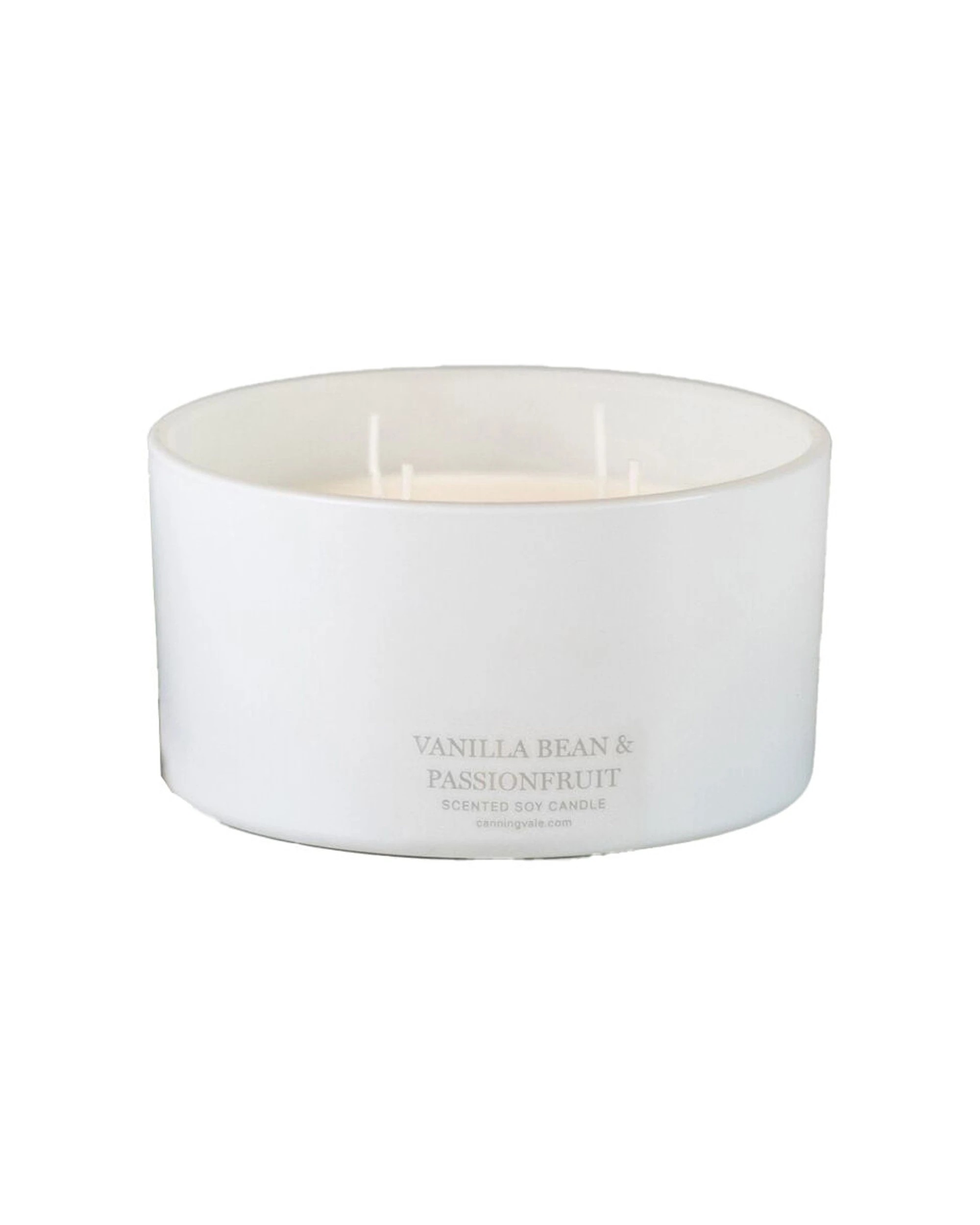 1 Canningvale Extra-Large 4 Wick Soy Wax Candle Vanilla Bean & Passionfruit - White, 1 of 1