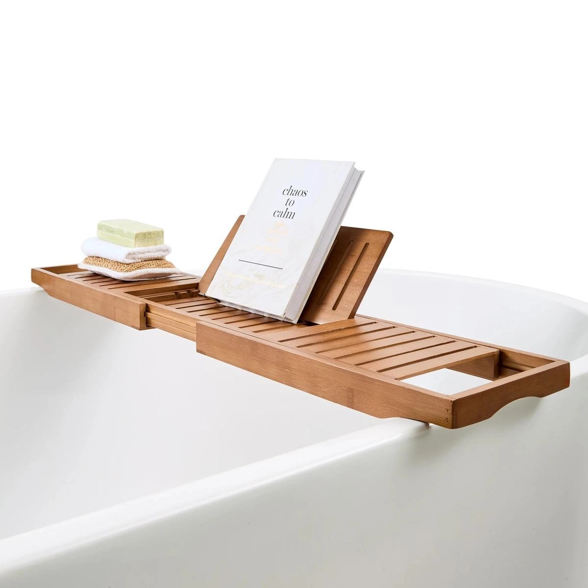 1 Walnut Look Bath Caddy, 1 of 8