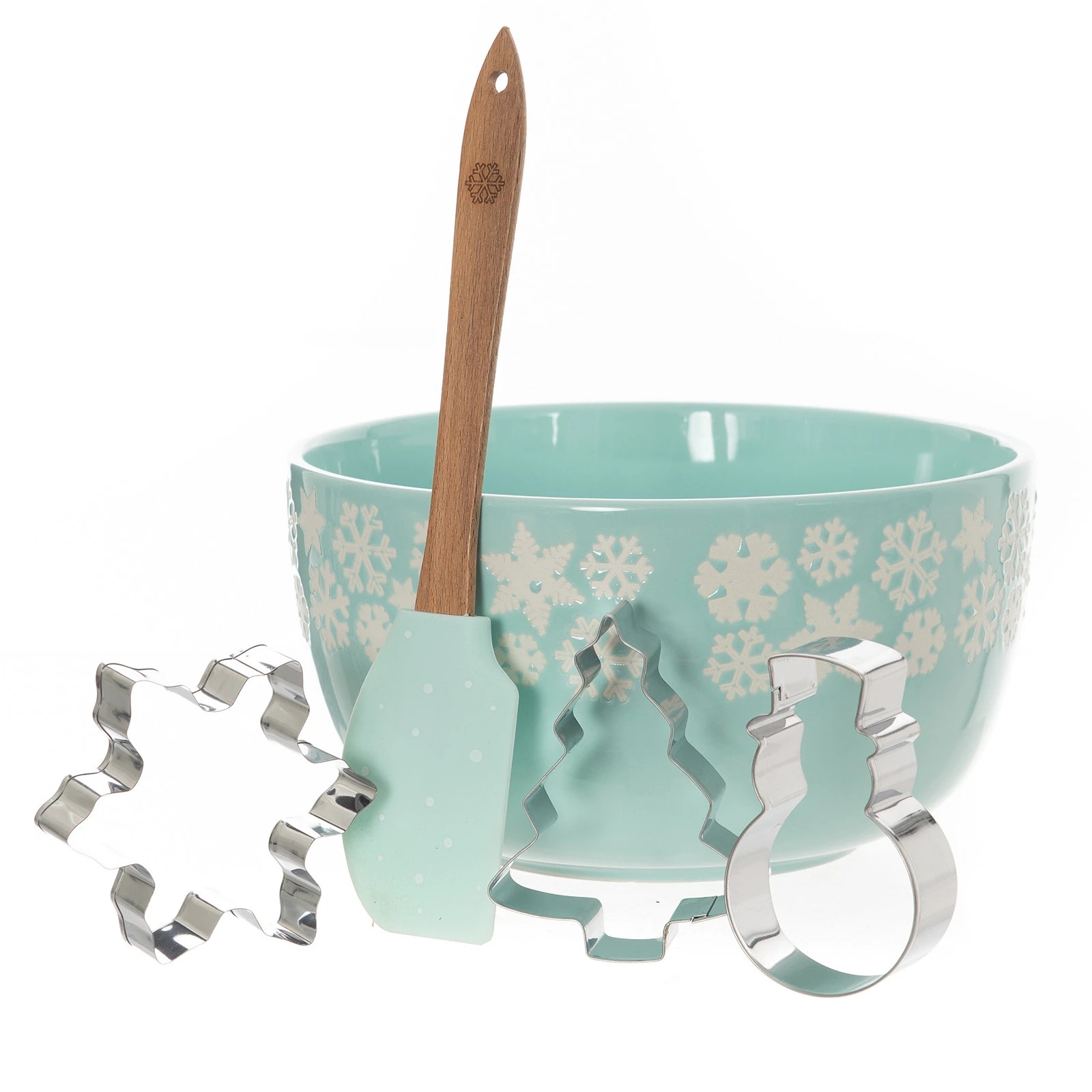 1 Bread and Butter Electroplate Icy Snowflake Mini Mix Bowl Set - Blue, 1 of 4