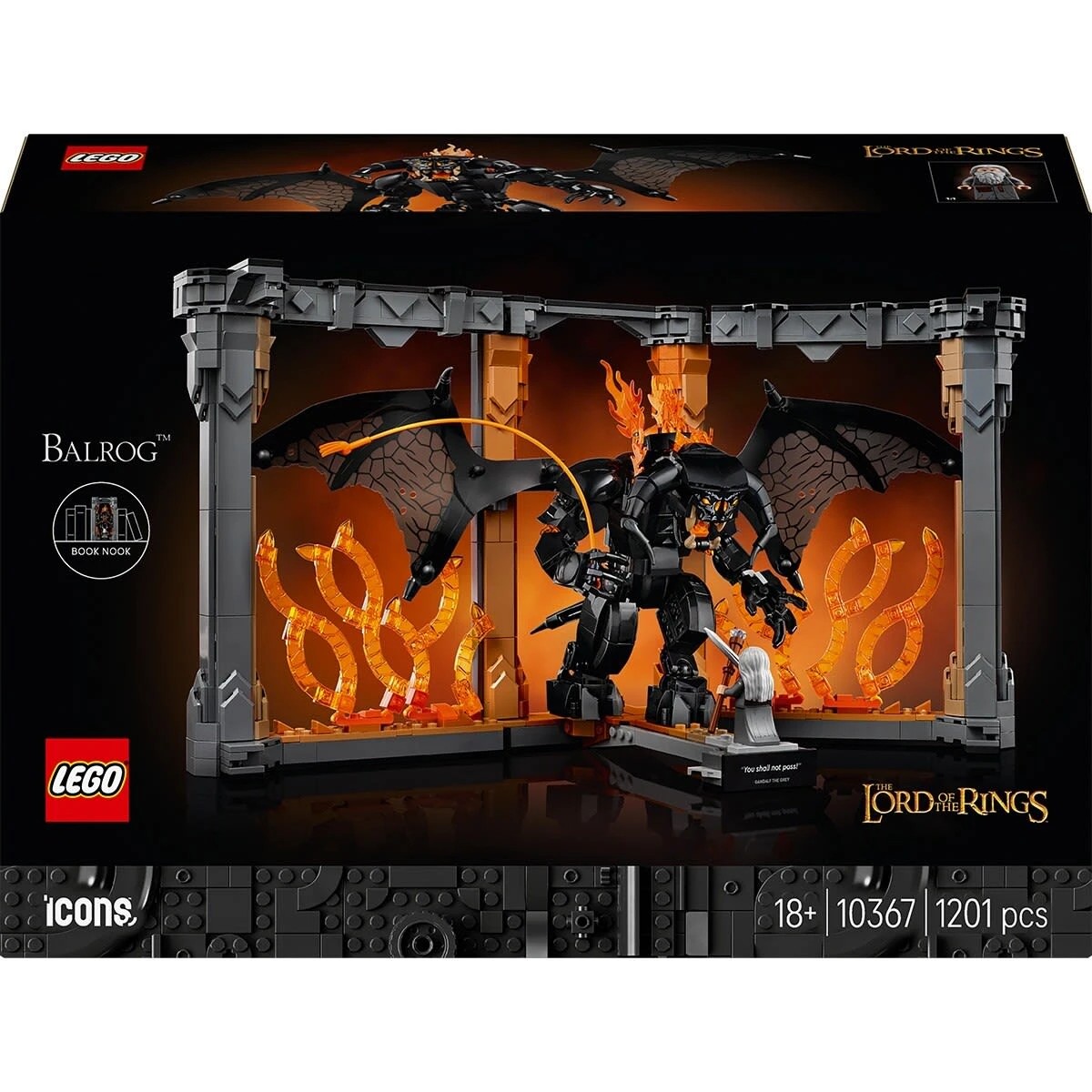 1 LEGO Icons The Lord of the Rings: Balrog Book Nook 10367, 1 of 11