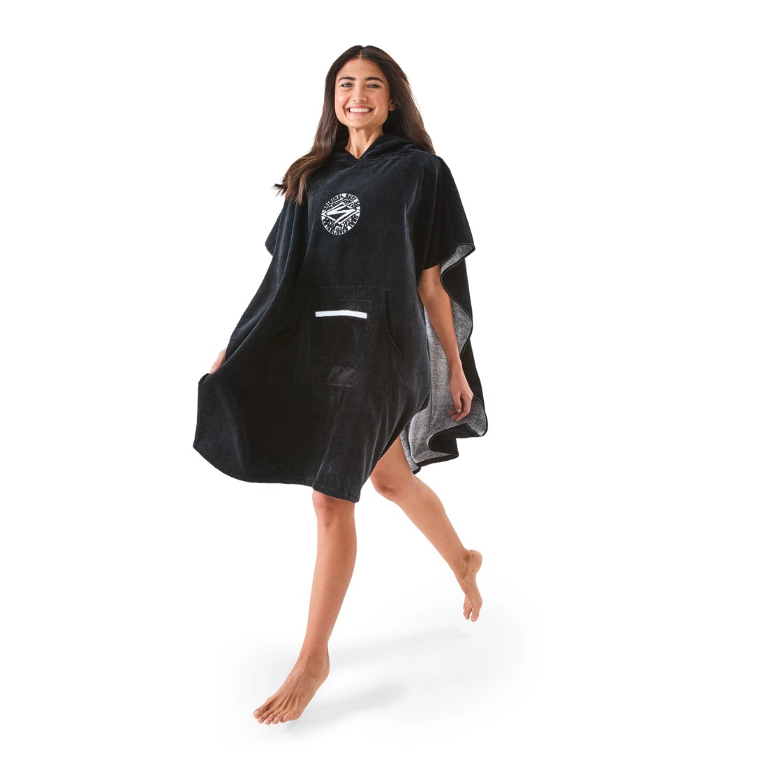 4 Hooded Velour Cotton Beach Towel - Black, 4 of 6