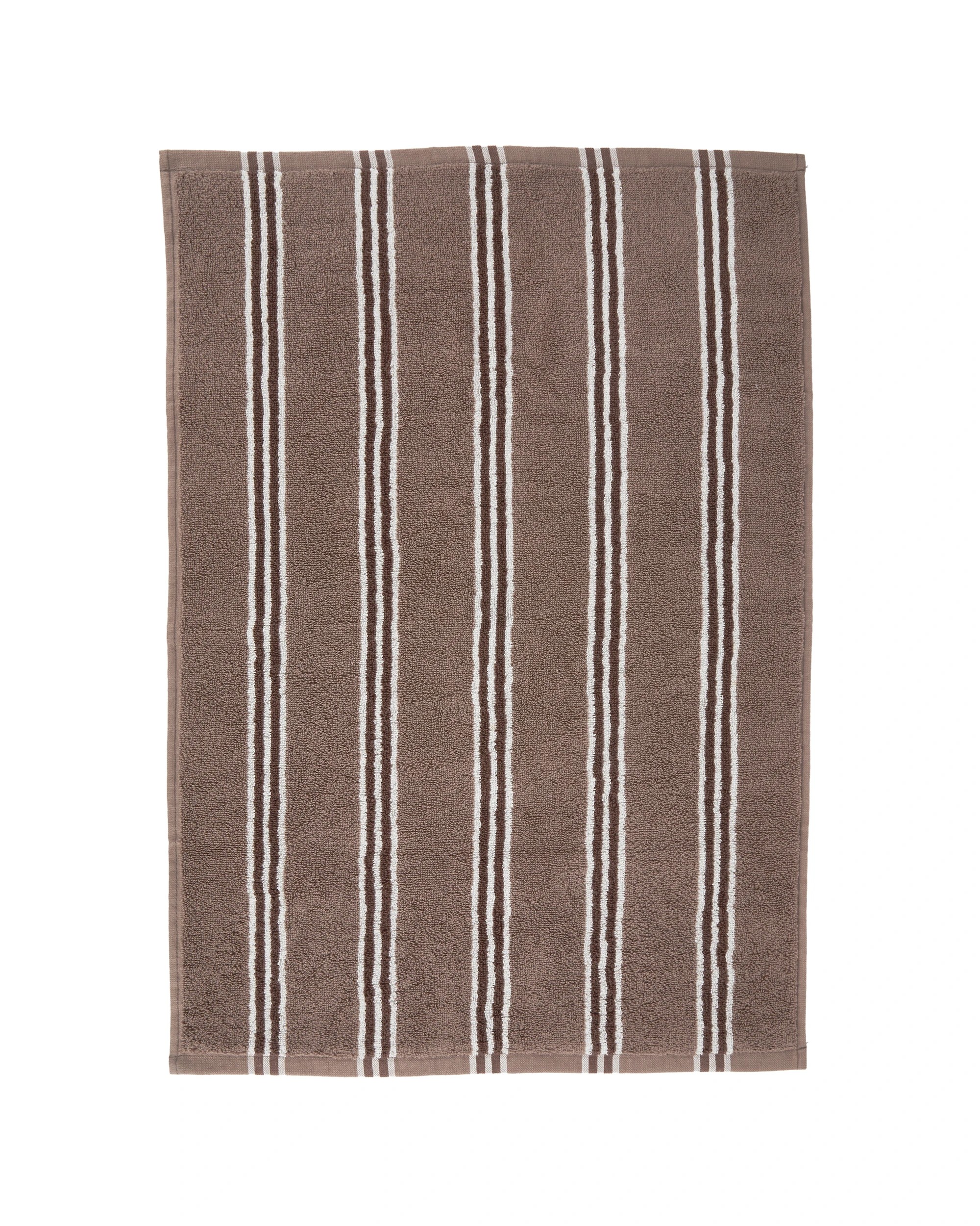 3 Stripe Cotton Hand Towel - Chocolate, 3 of 5