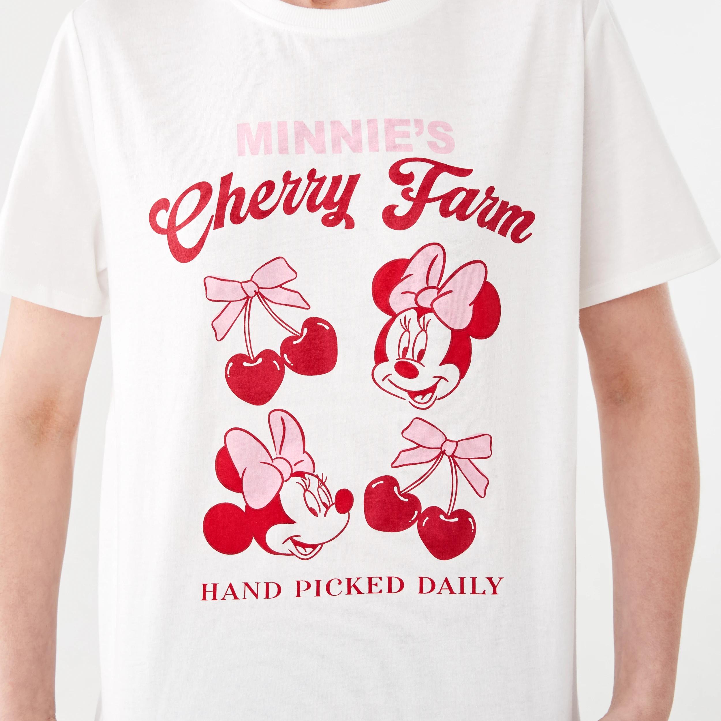 5 Minnie Mouse License Short Sleeve T-shirt MINNIE CHERRY WHITE, 5 of 5