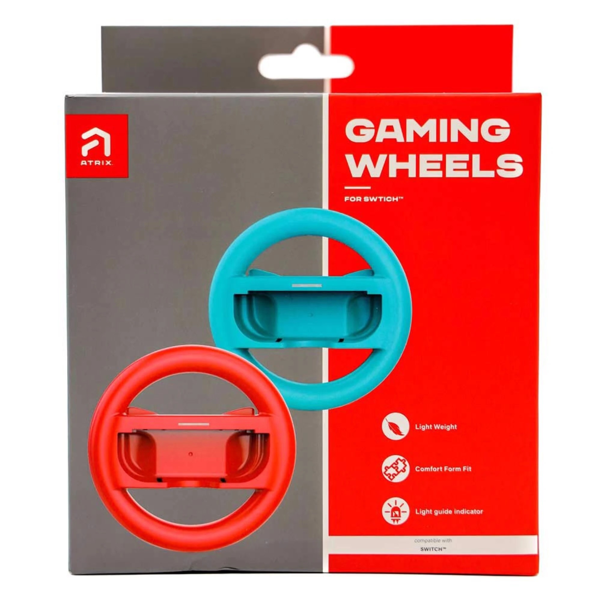 1 Atrix Joy-Con Gaming Wheel for Nintendo Switch 2-Pack - Red & Blue - Blue,Red, 1 of 1