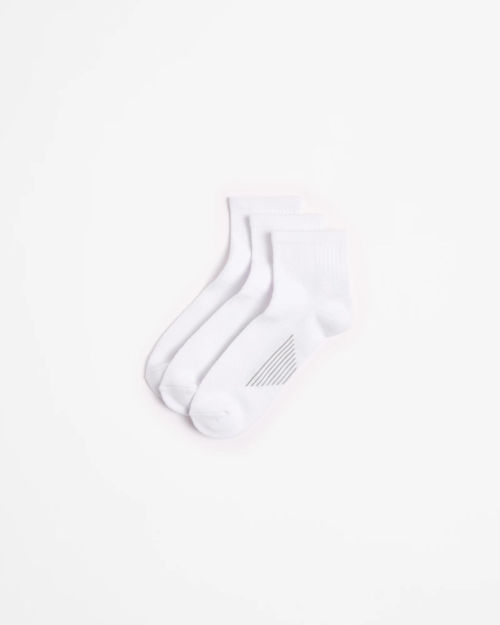 1 Australian Cotton Blend 3 Pack Quarter Crew Performance Socks - Maxx WHITE, 1 of 3