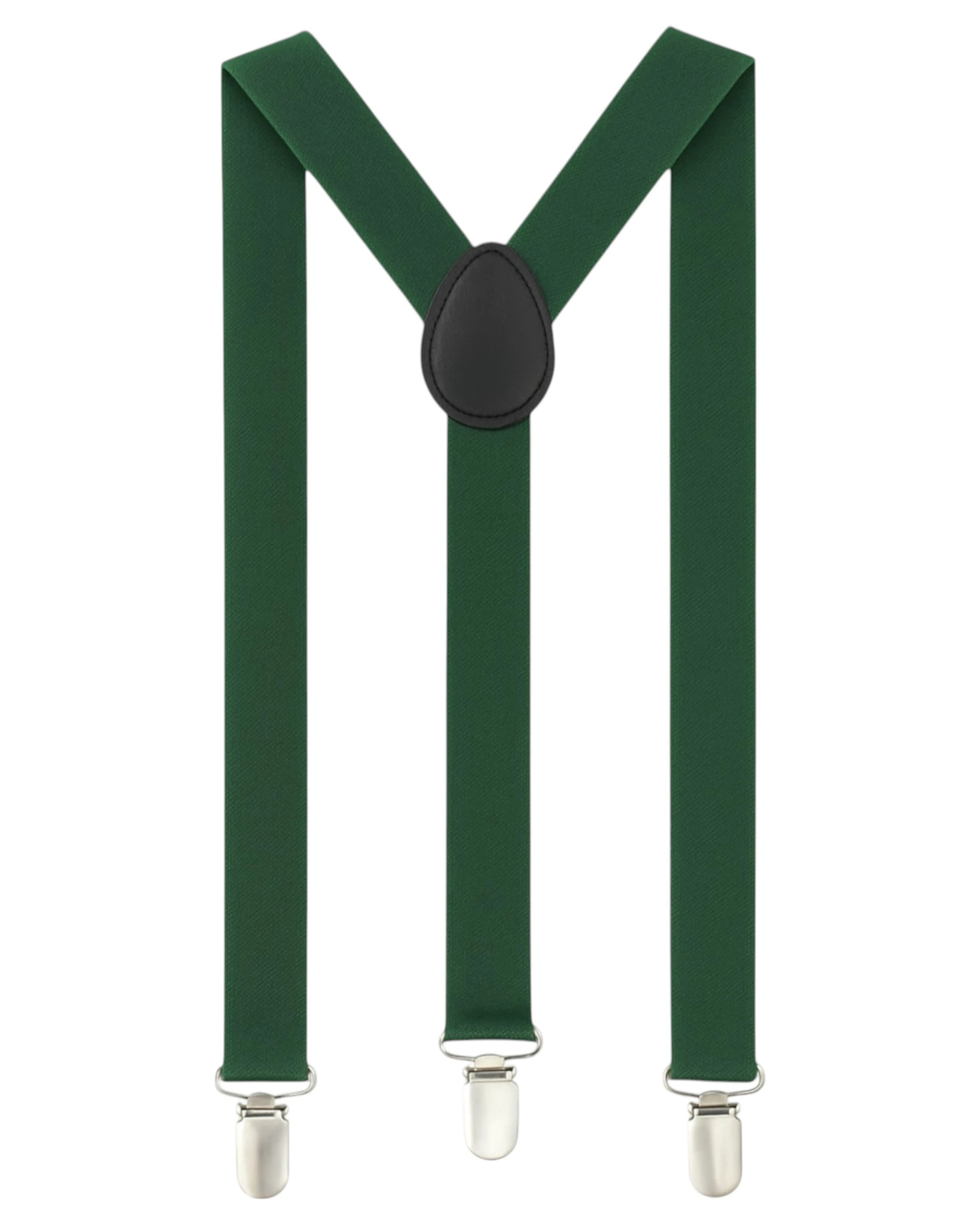 1 Zasel Mens Adjustable 100cm Bottle Green Suspenders - Green, 1 of 3