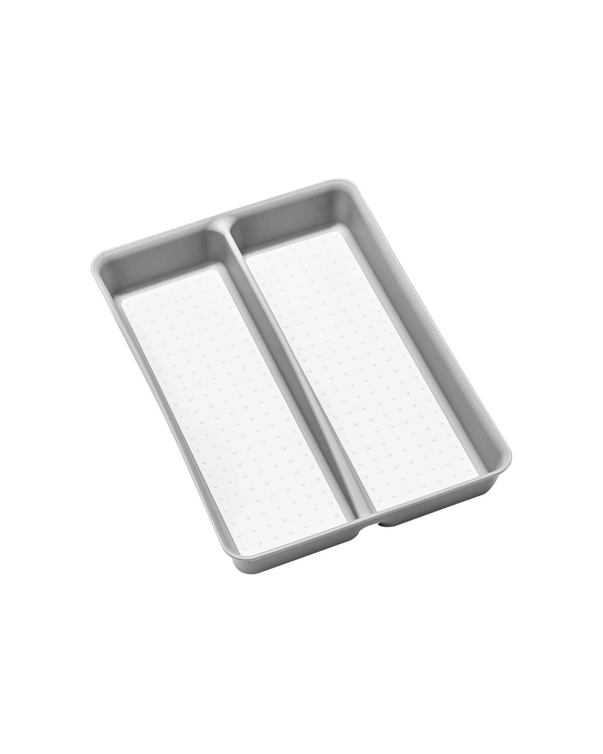 1 Madesmart Mini Utensil Tray 32.2cm 2-compartment Non-slip Drawer Organiser - Grey, 1 of 1