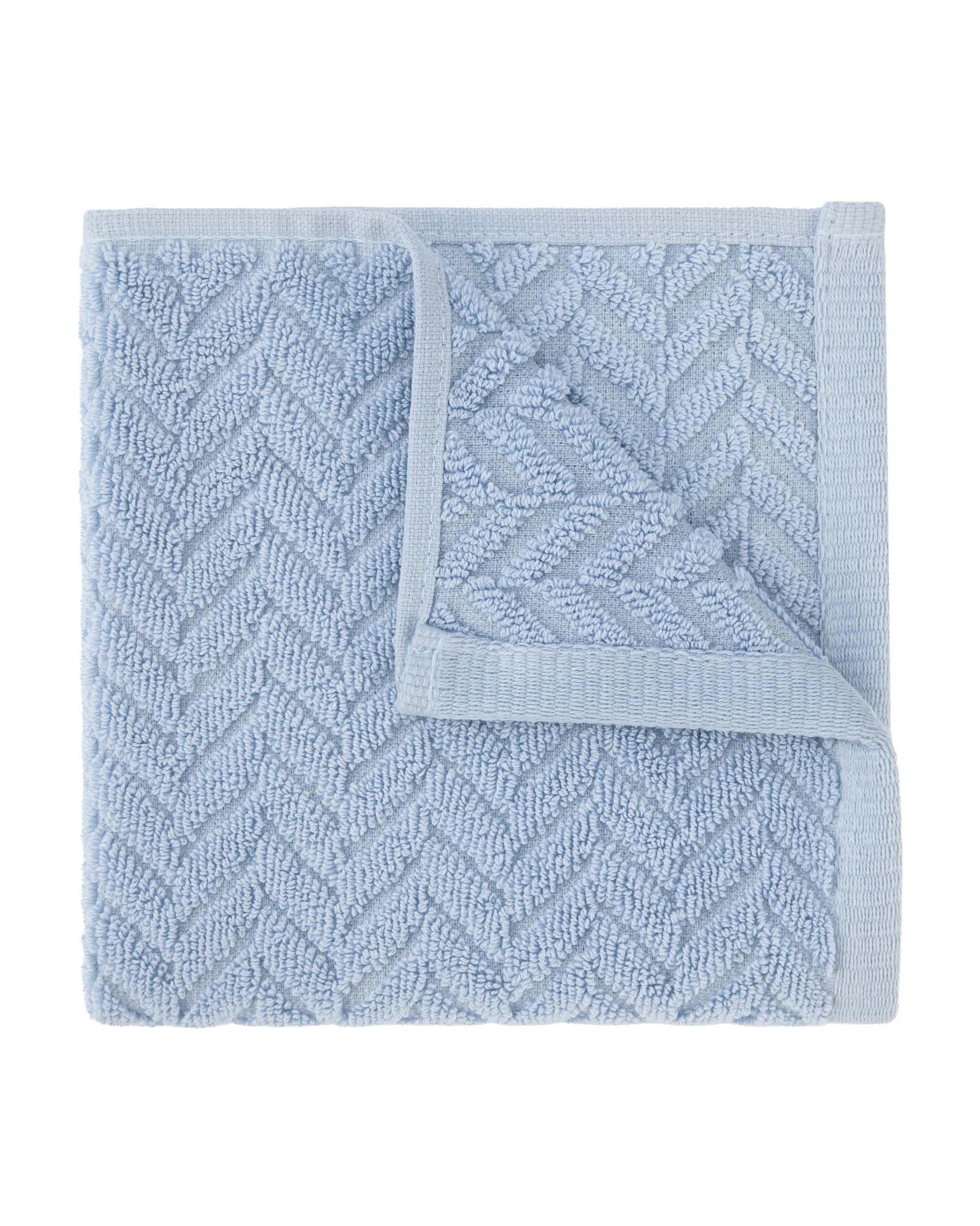 1 Chevron Cotton Face Washer - Blue, 1 of 6