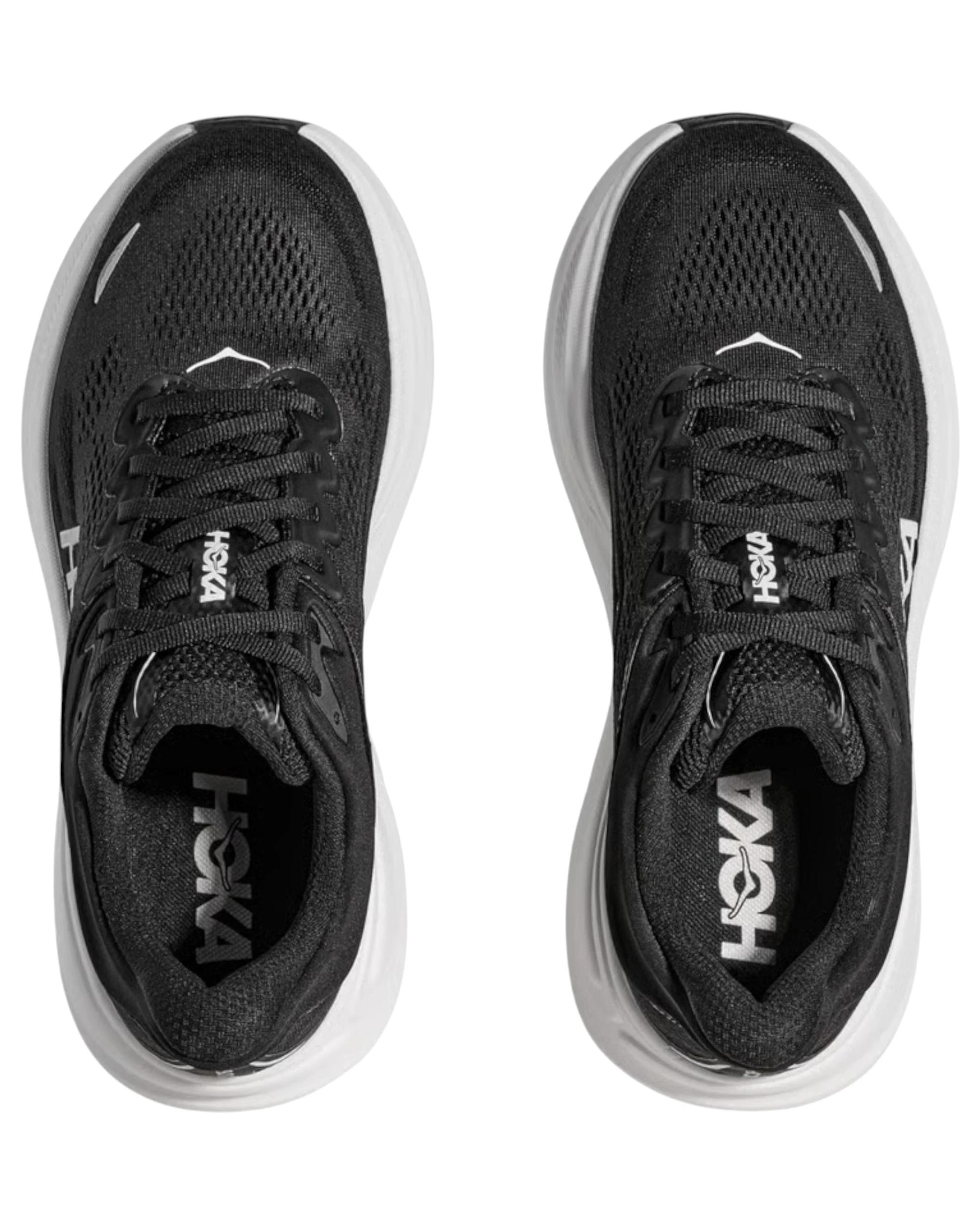 2 Hoka Womens Bondi 9 Athletic Running Shoes BLACK/WHITE, 2 of 8