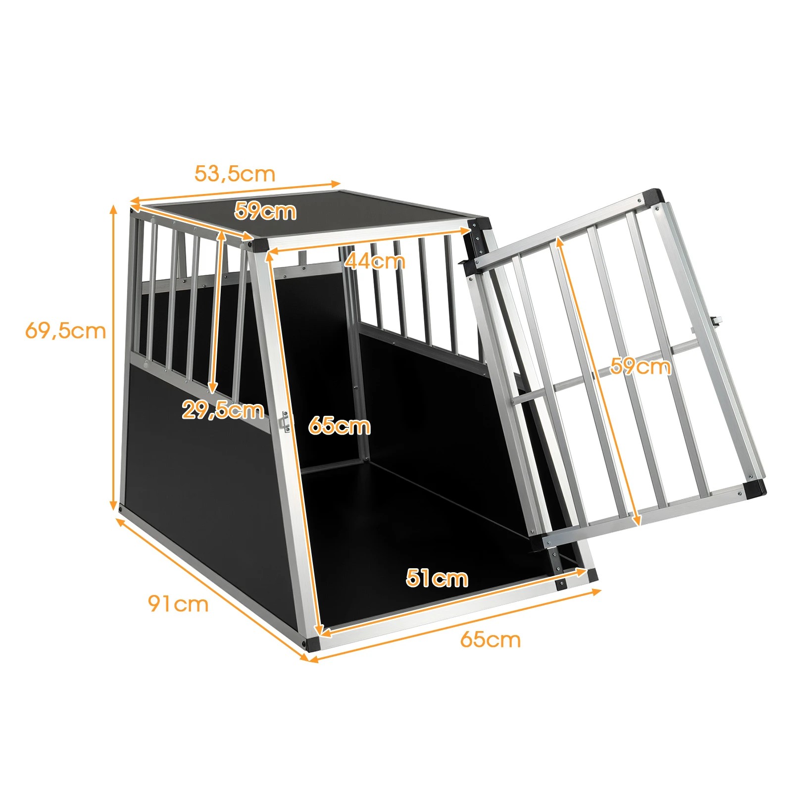 2 Costway Aluminum Travel Dog Crate Pet Transport Box Kennel 91x65x69.5cm, 2 of 6