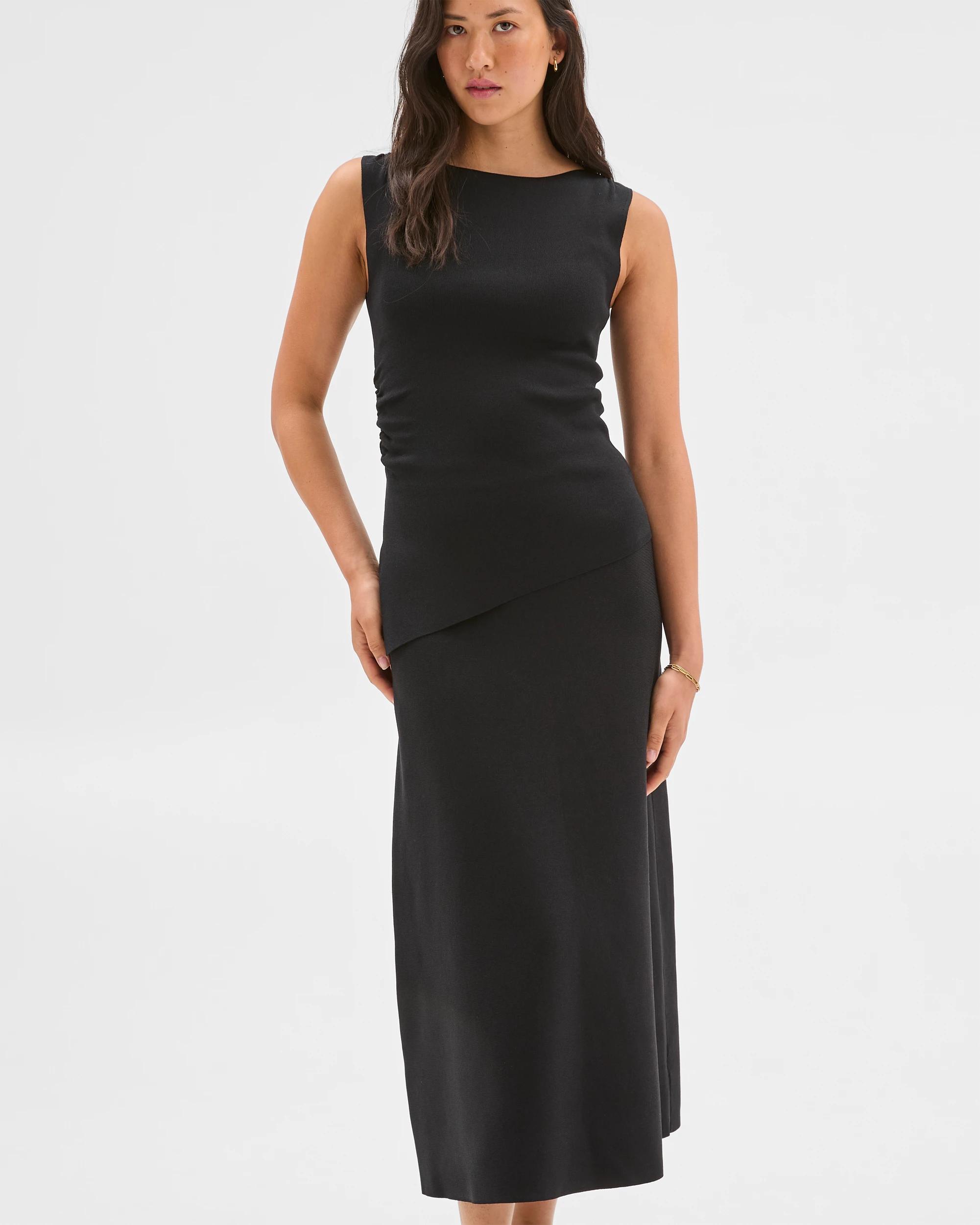 2 Crepe Knit Midi Skirt - Preview BLACK, 2 of 6