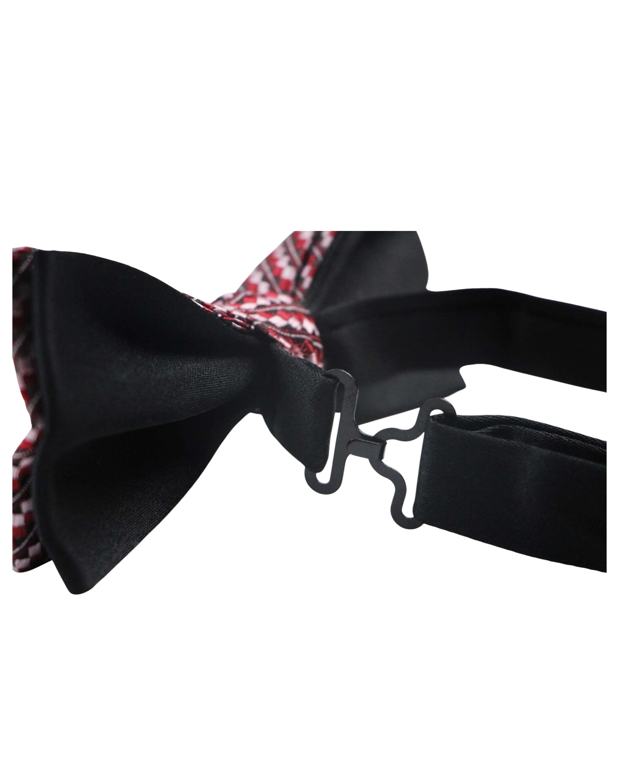 2 Zasel Mens Black, Red & Pink Patterned Bow Tie, 2 of 3