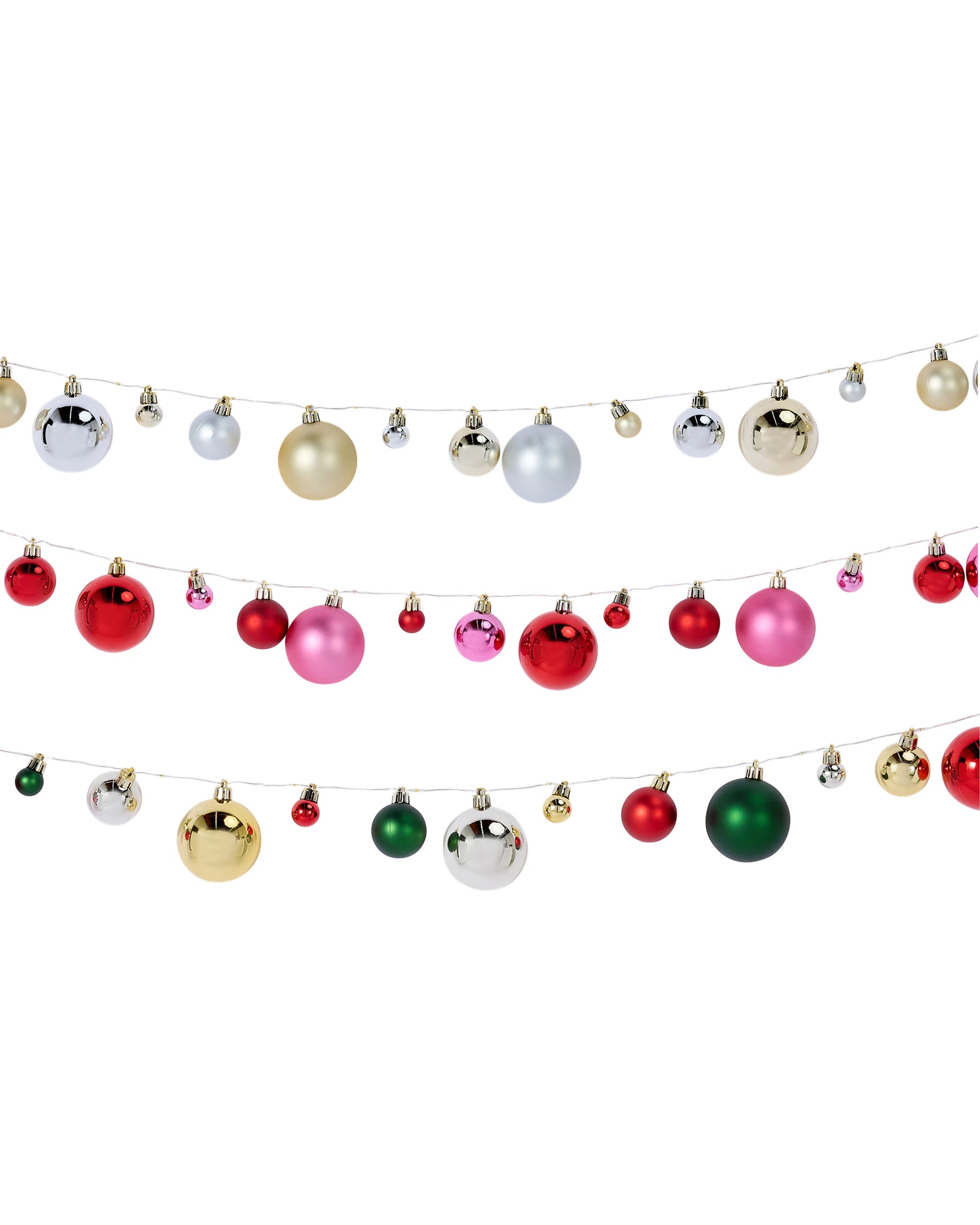 3 1.9m Battery Operated LED Light Up Bauble Garland - Assorted, 3 of 6