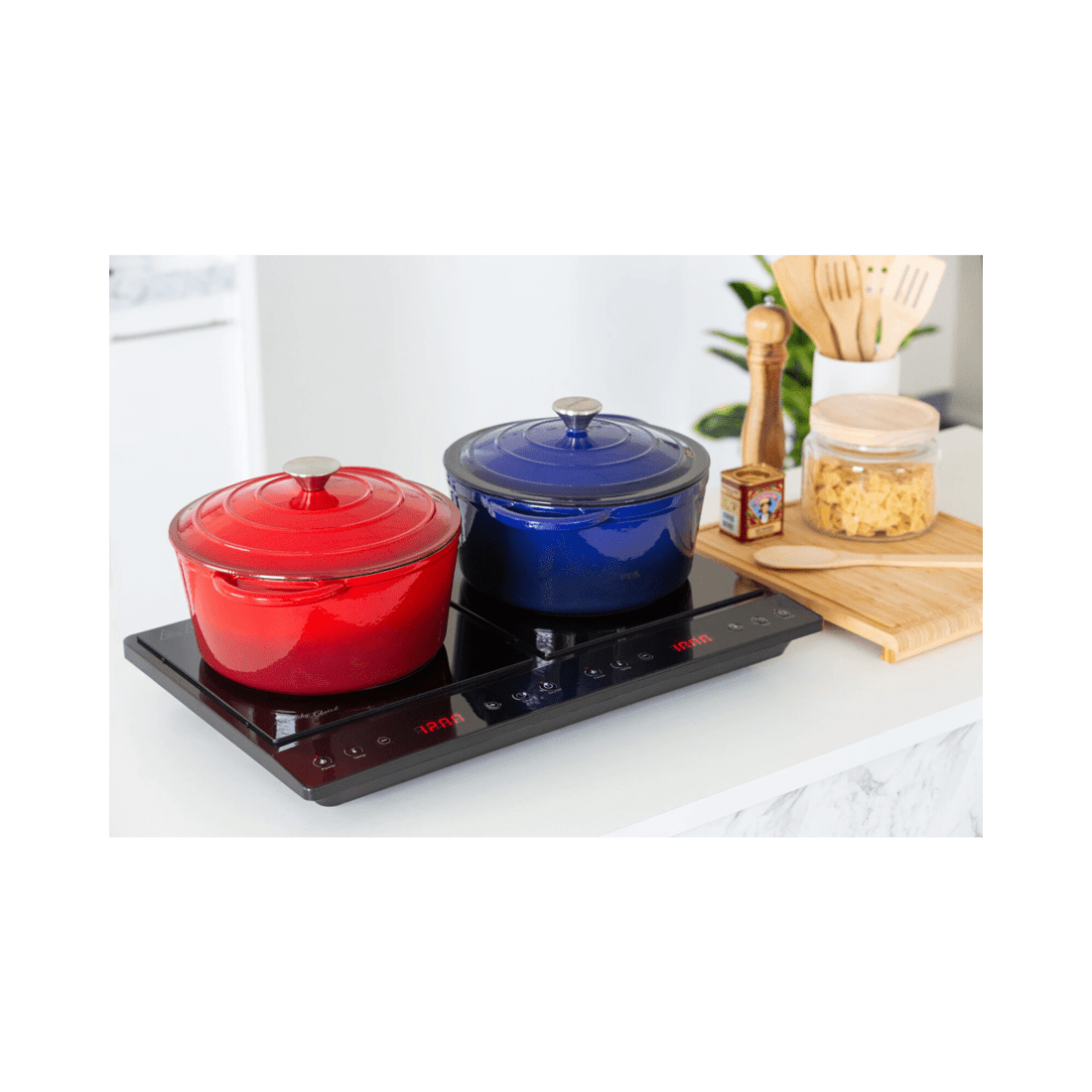 7 Healthy Choice Double Induction Cooker w/ 2 Plates, 240C, 1000- 1400W, 7 of 8