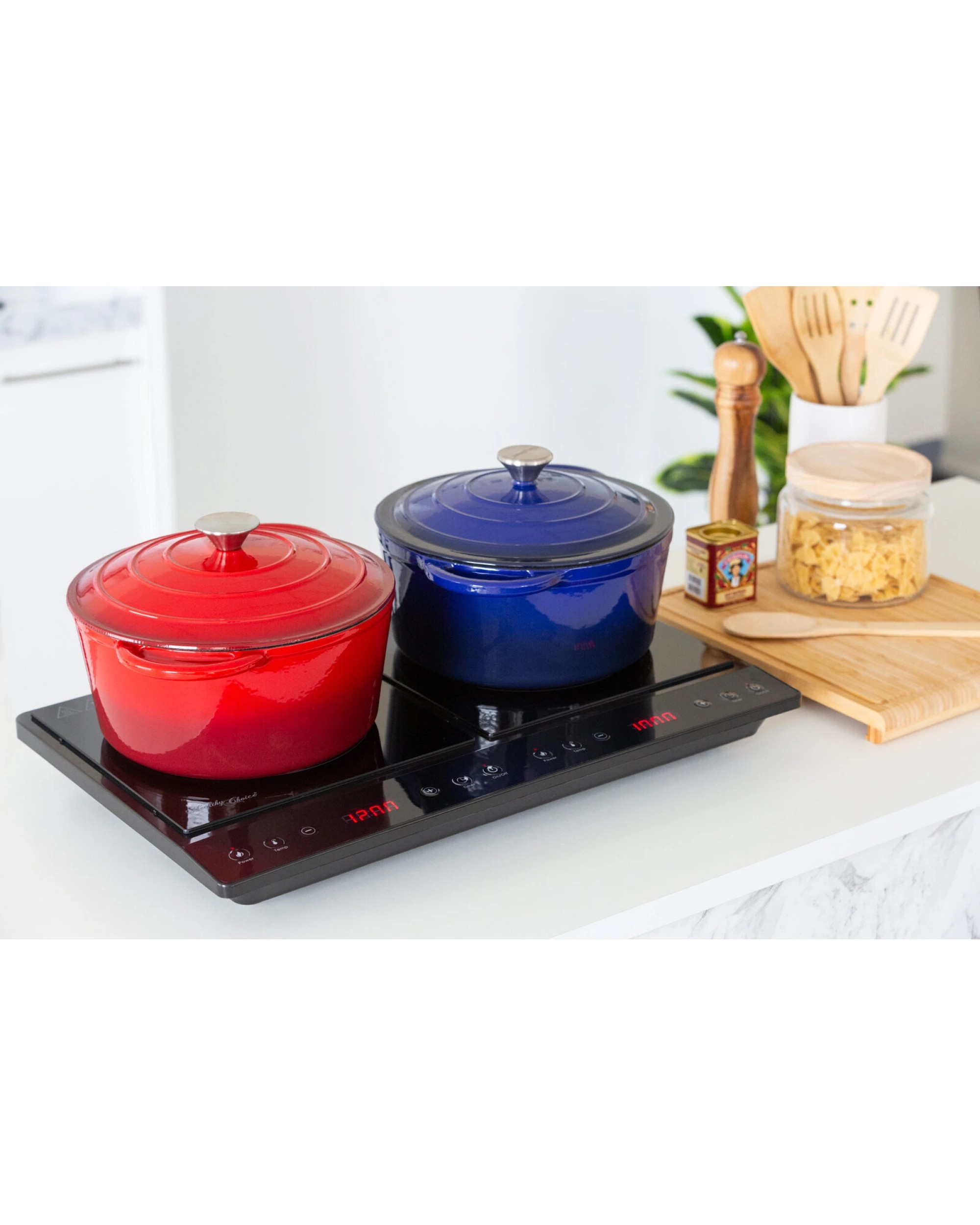 7 Healthy Choice Double Induction Cooker w/ 2 Plates, 240C, 1000- 1400W, 7 of 8