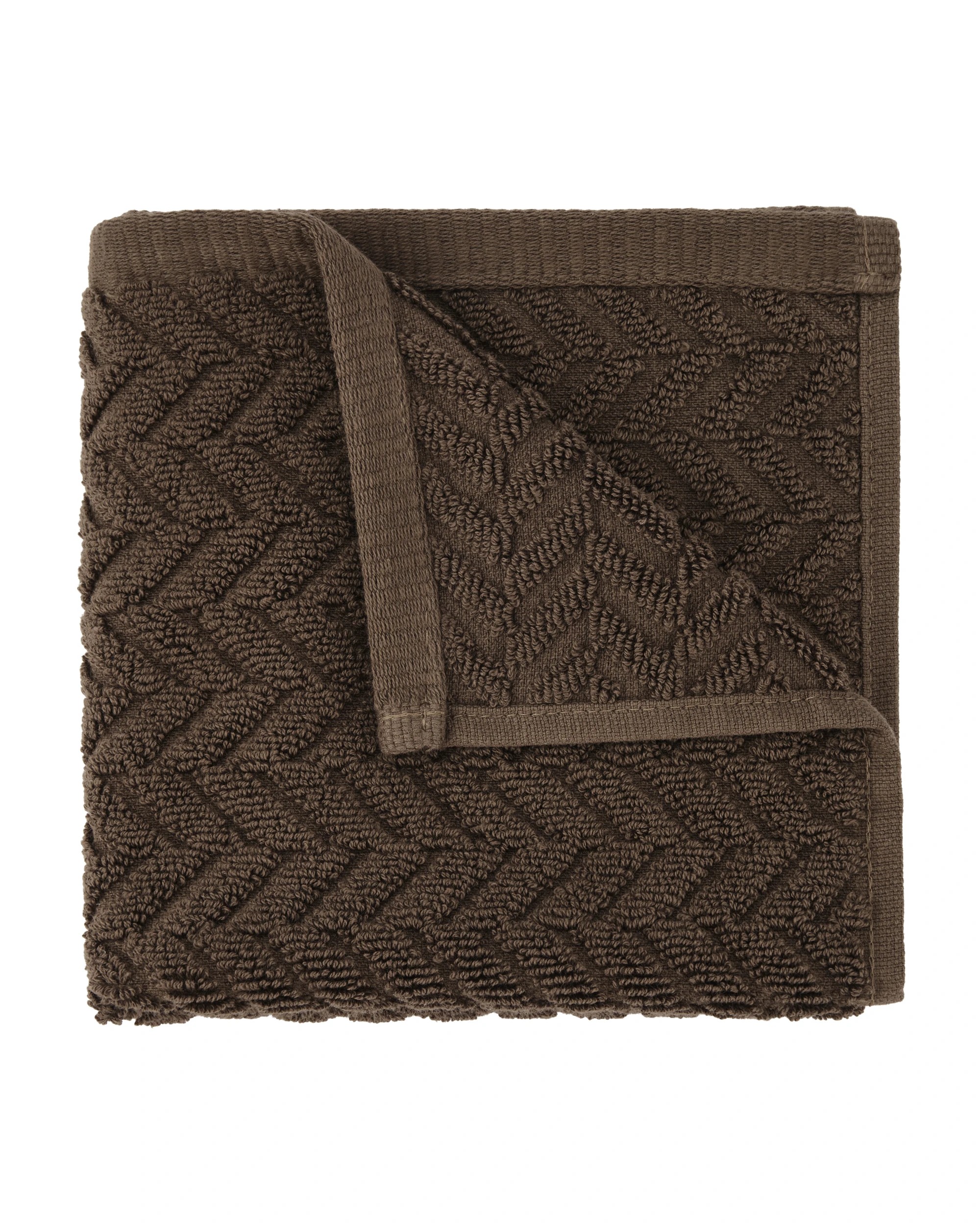 1 Chevron Cotton Face Washer - Chocolate, 1 of 6