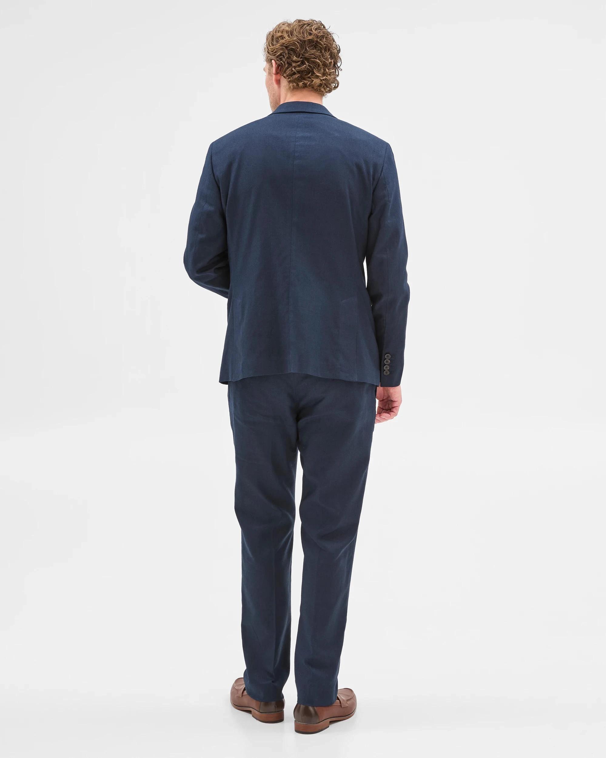 5 European Linen Blend Suit Pants - Preview NAVY, 5 of 6