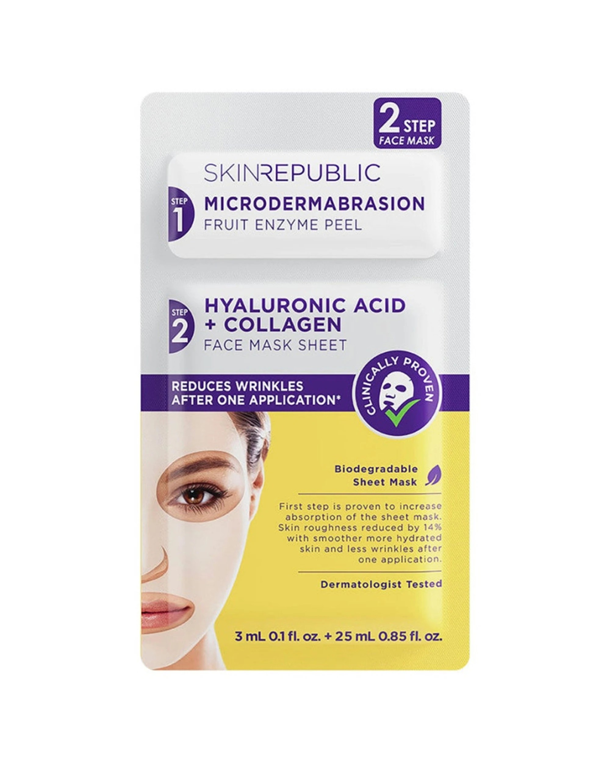 1 Skin Republic Hyaluronic Acid + Collagen Face Mask - Clear, 1 of 5