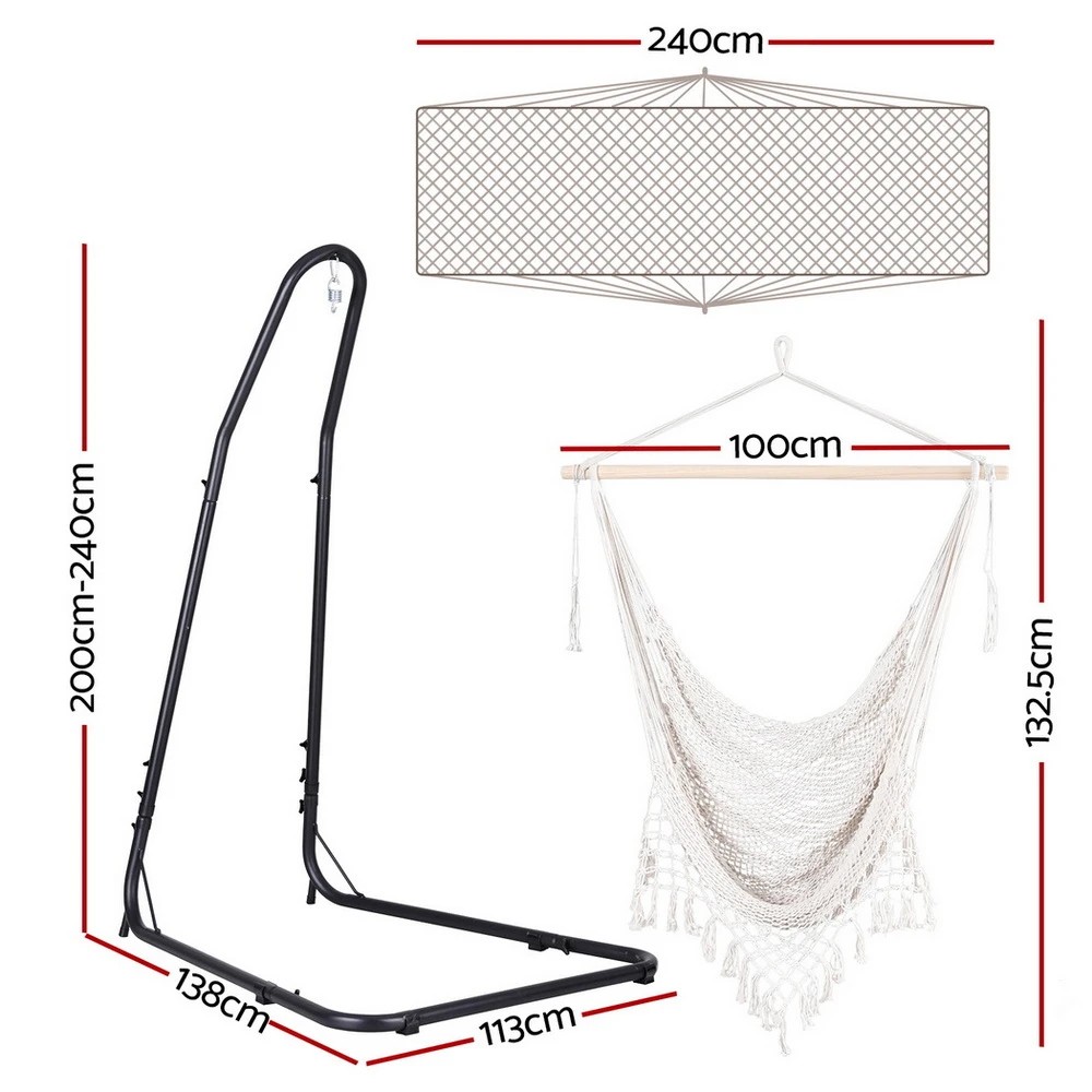 2 Gardeon Hammock Hanging Chair with Heavy Duty Steel - Multi, 2 of 6