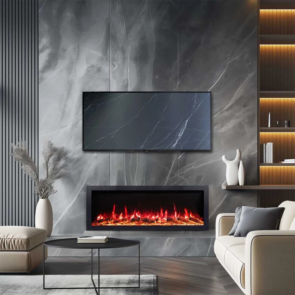 1 Moda Living Capriccio 50 inch Electric Fireplace - Black, 1 of 7