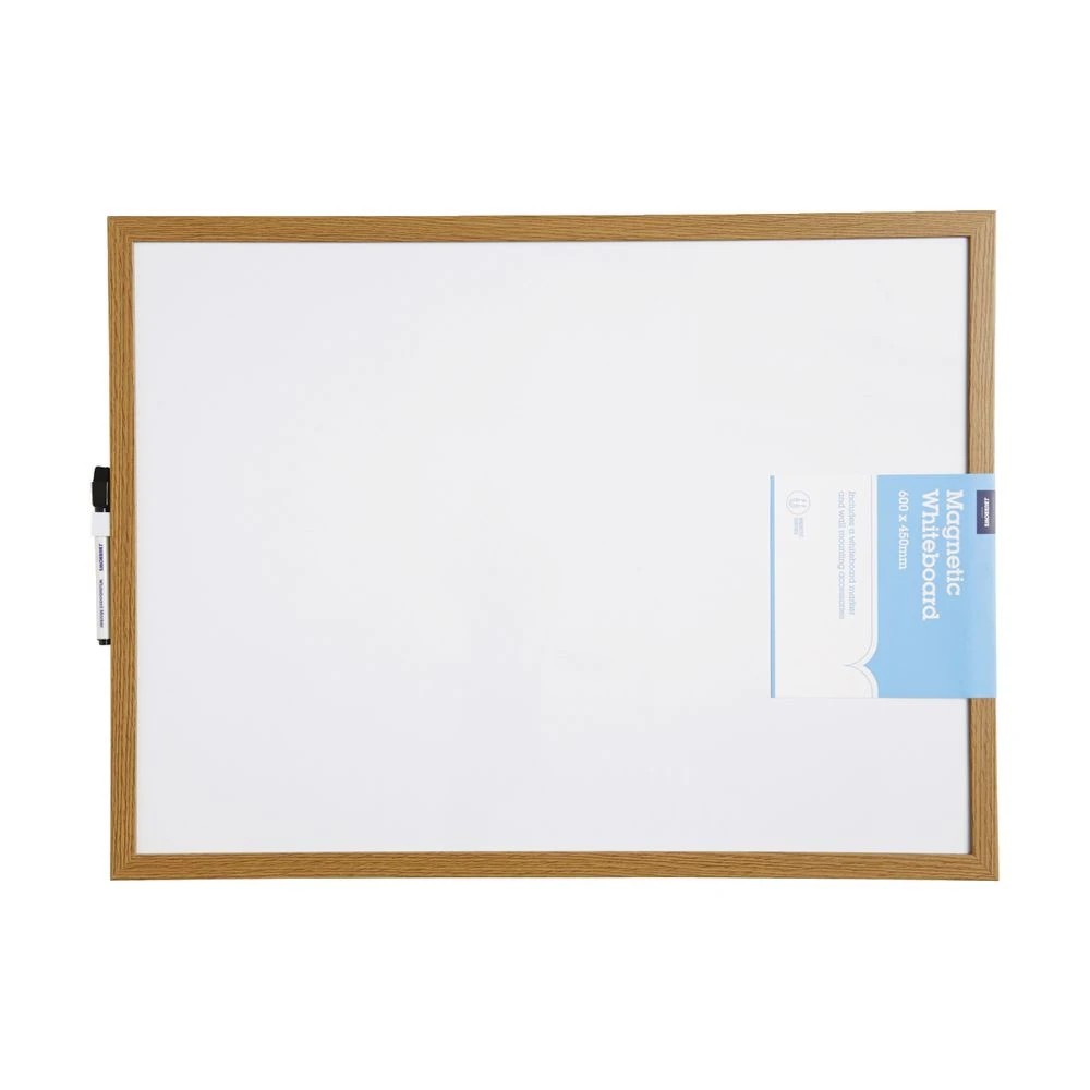 2 J.Burrows Magnetic Whiteboard 600 x 450mm Oak, 2 of 4
