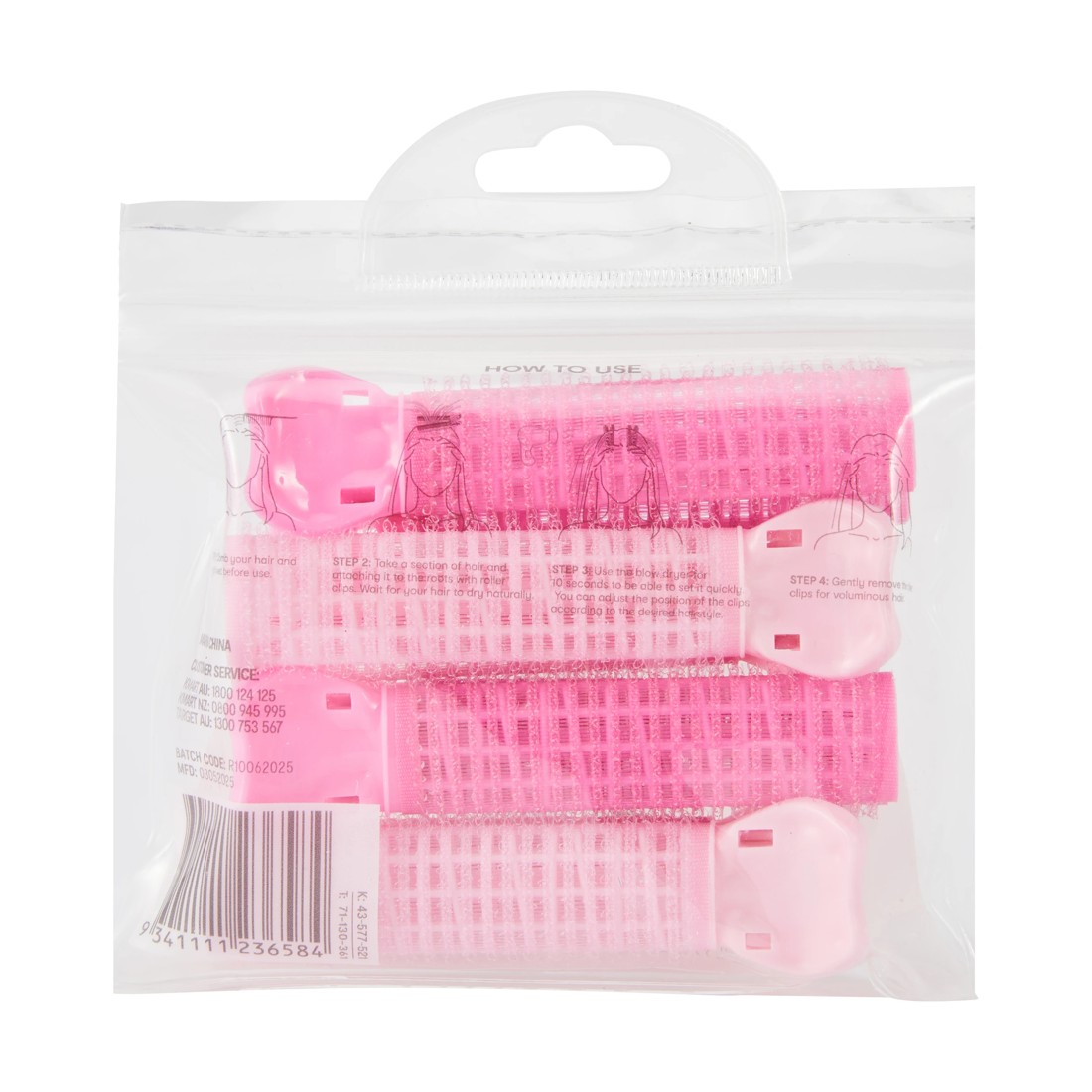 4 OXX Haircare 4 Piece Pink Volume Roller Clips, 4 of 4