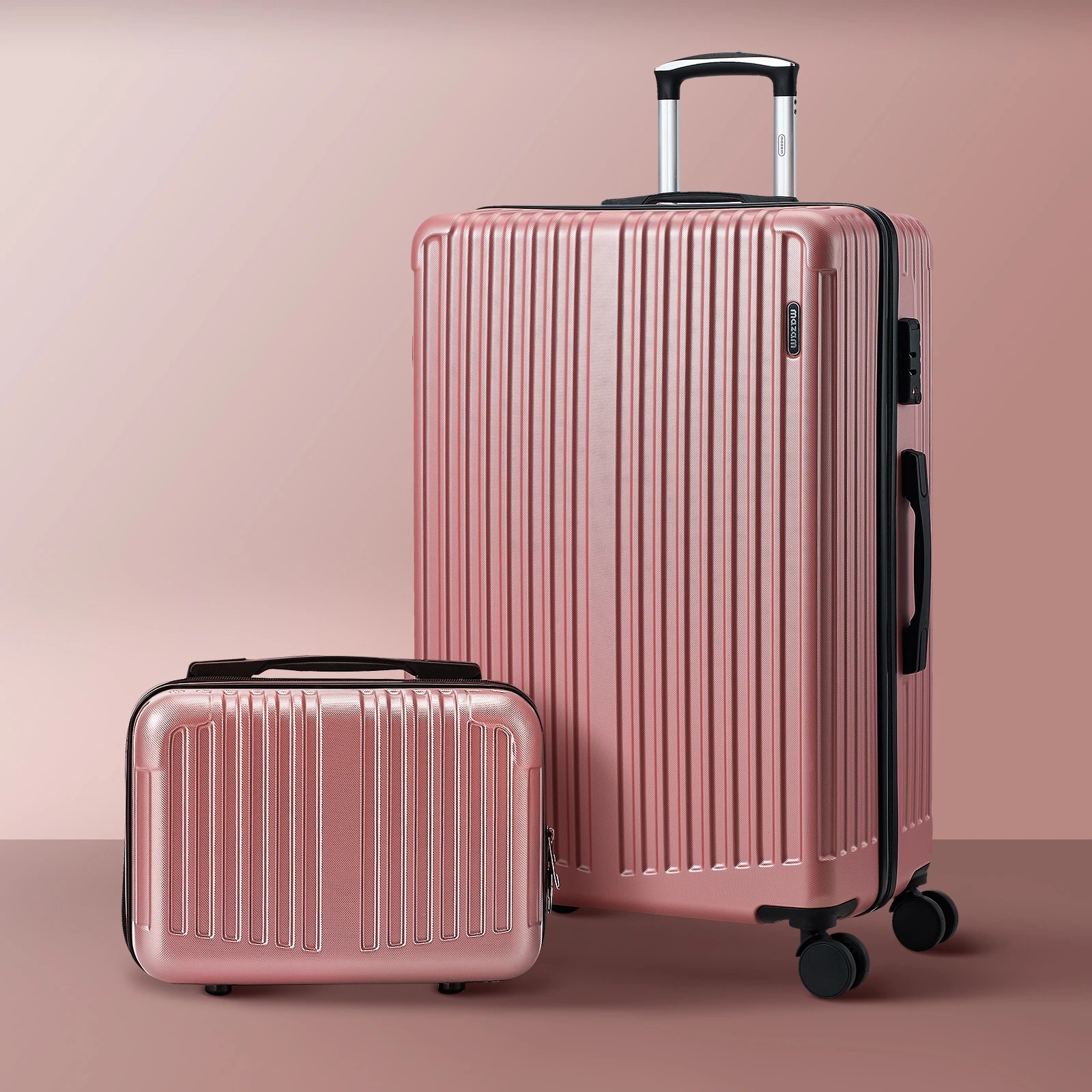 3 Mazam 2PCS Luggage Suitcase Trolley Set Travel Carry On TSA Lock Hard Case - Pink, 3 of 4