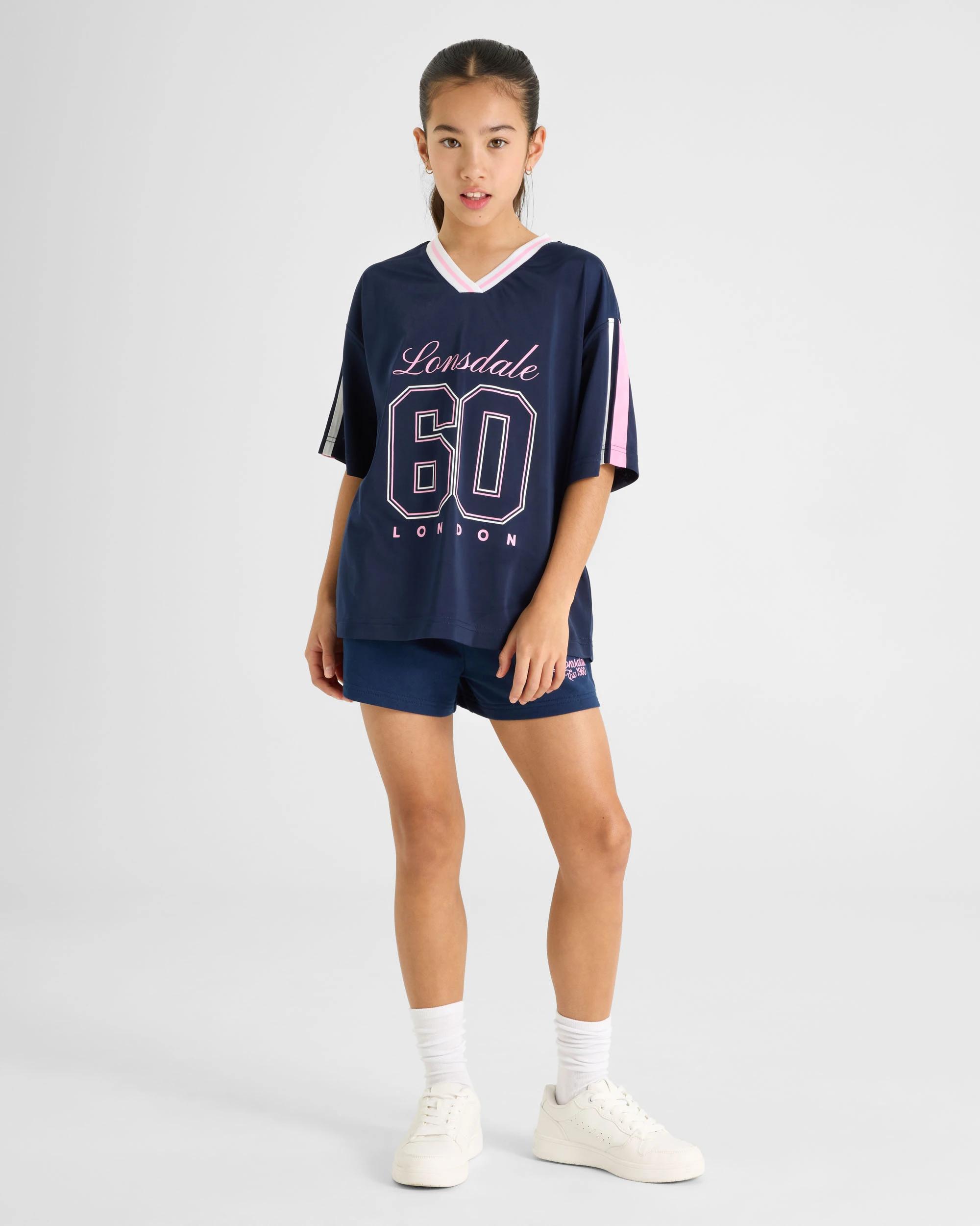 5 Lonsdale London Oversized Sports Jersey T-Shirt NAVY, 5 of 5