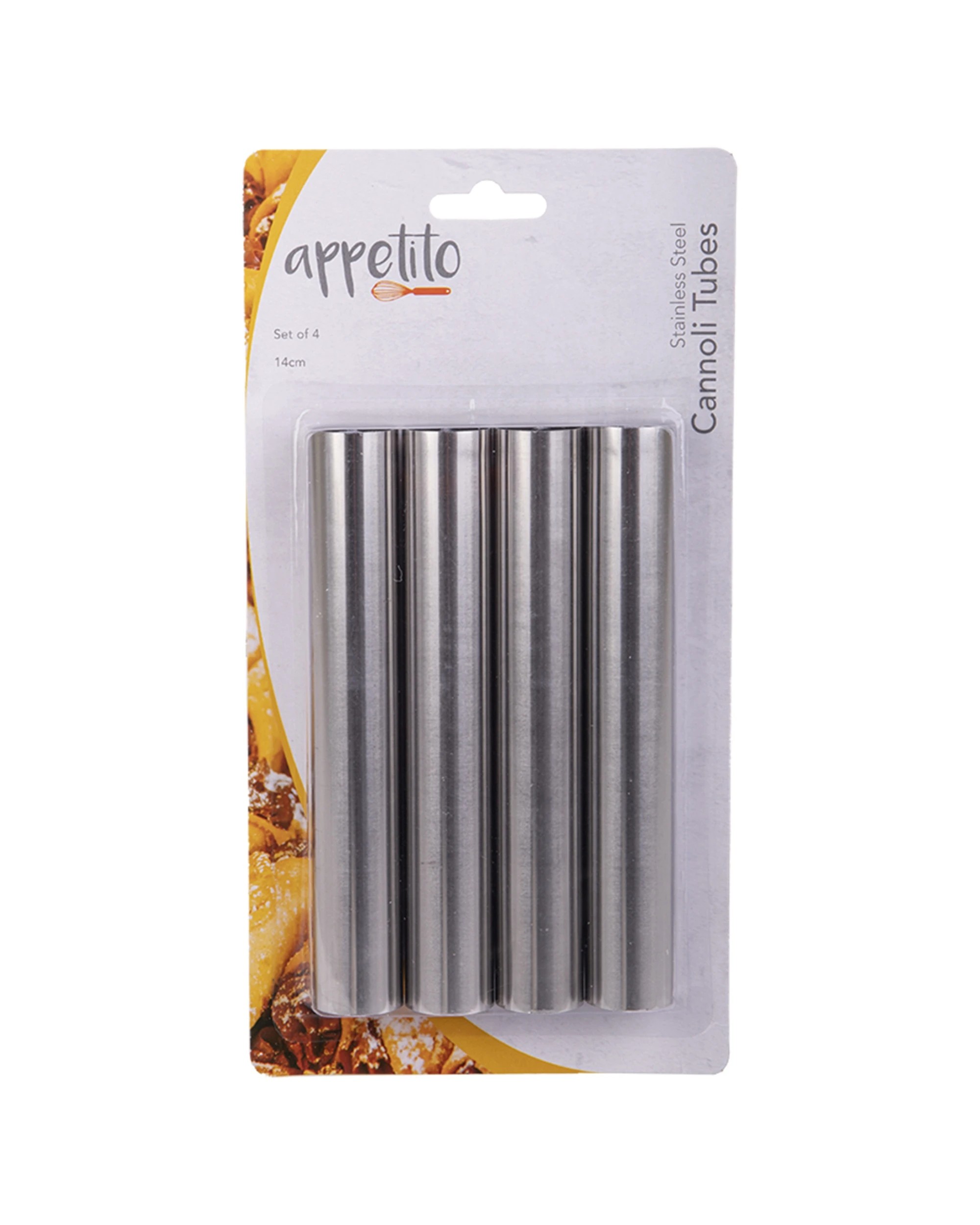 2 Appetito 6x 4pc Stainless Steel Cannoli Tubes Home Kitchen Cooking - Metallic, 2 of 4