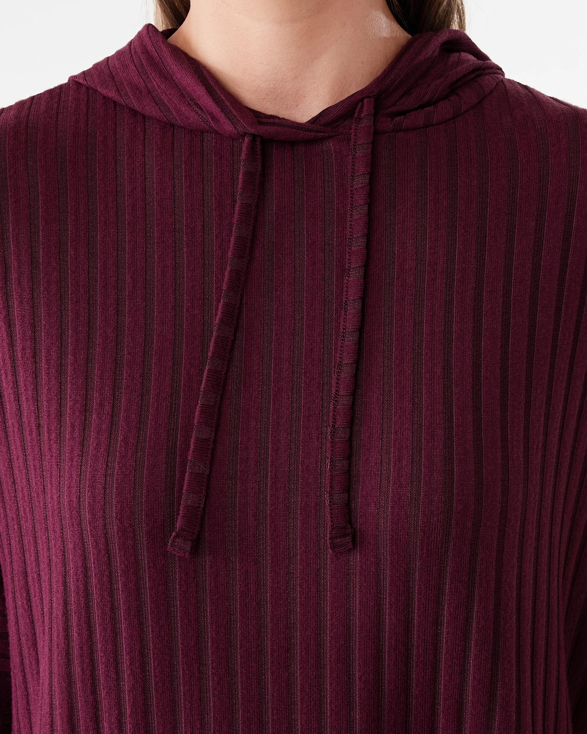 5 Long Sleeve Hooded Lounge Top Velvet Red, 5 of 8
