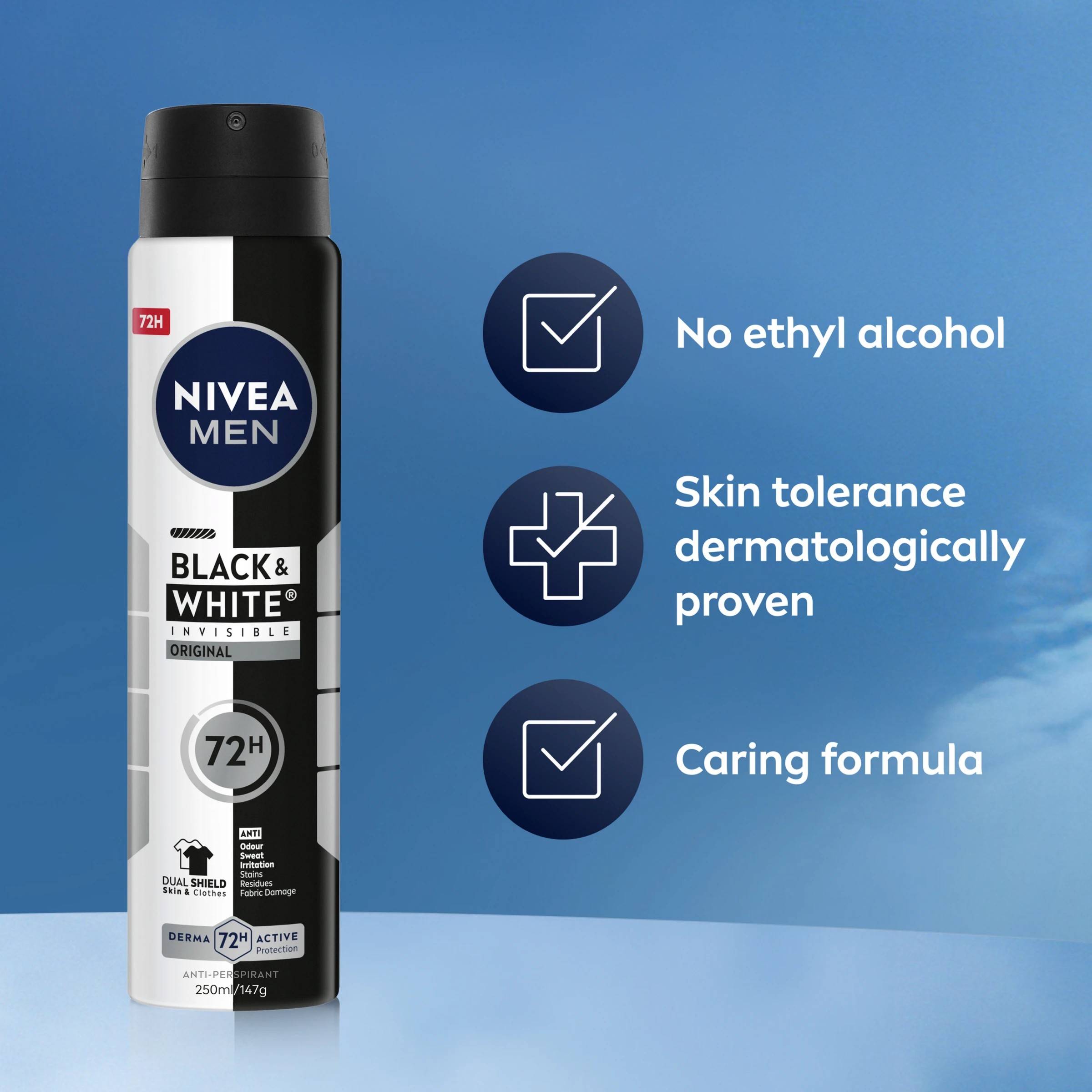 7 Nivea Men Black & White Invisible Original Anti-Perspirant Aerosol Deodorant 250ml, 7 of 8