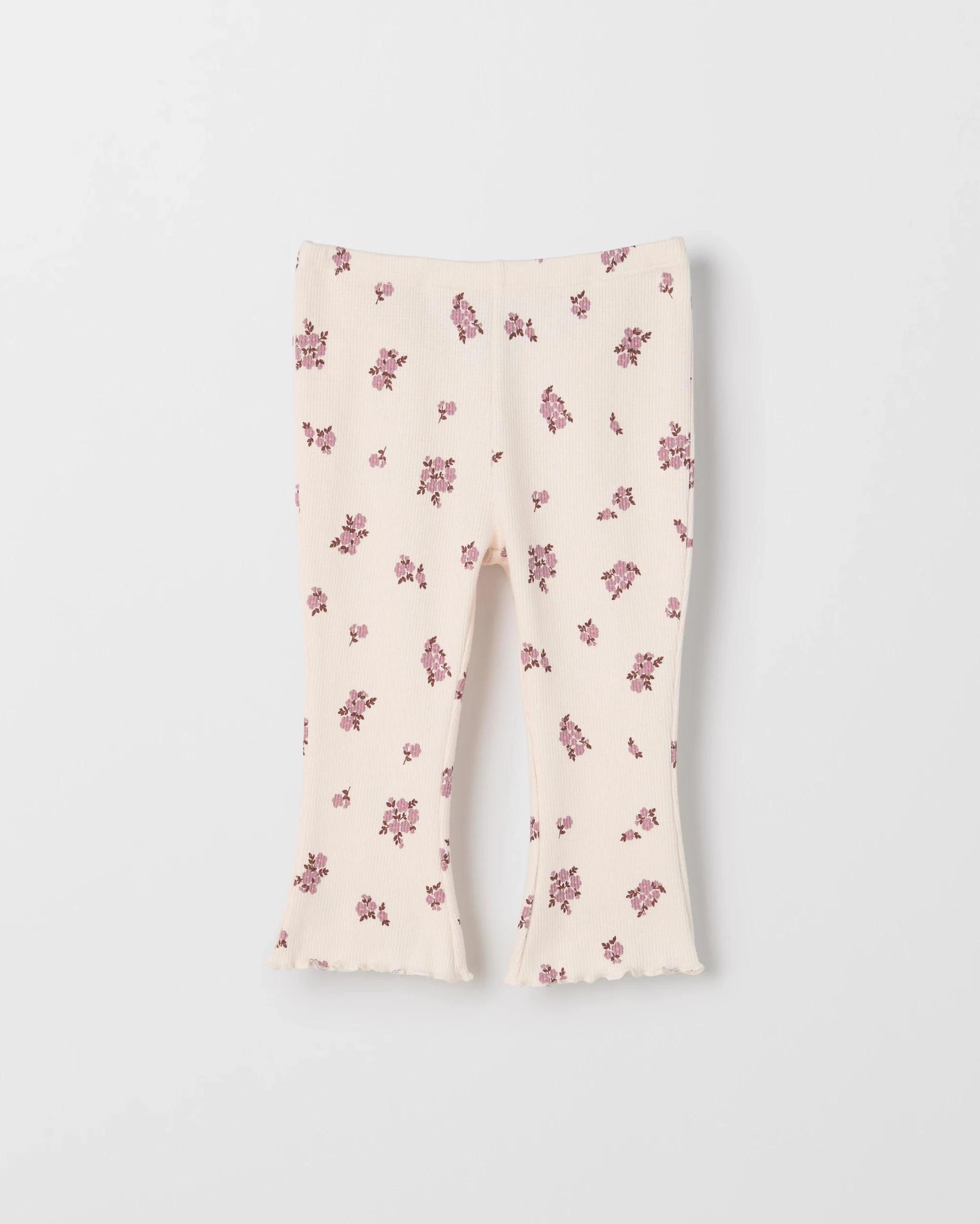 3 Target Baby Baby Organic Cotton 2 Pack Baby Waffle and Rib Leggings FLORAL, 3 of 3