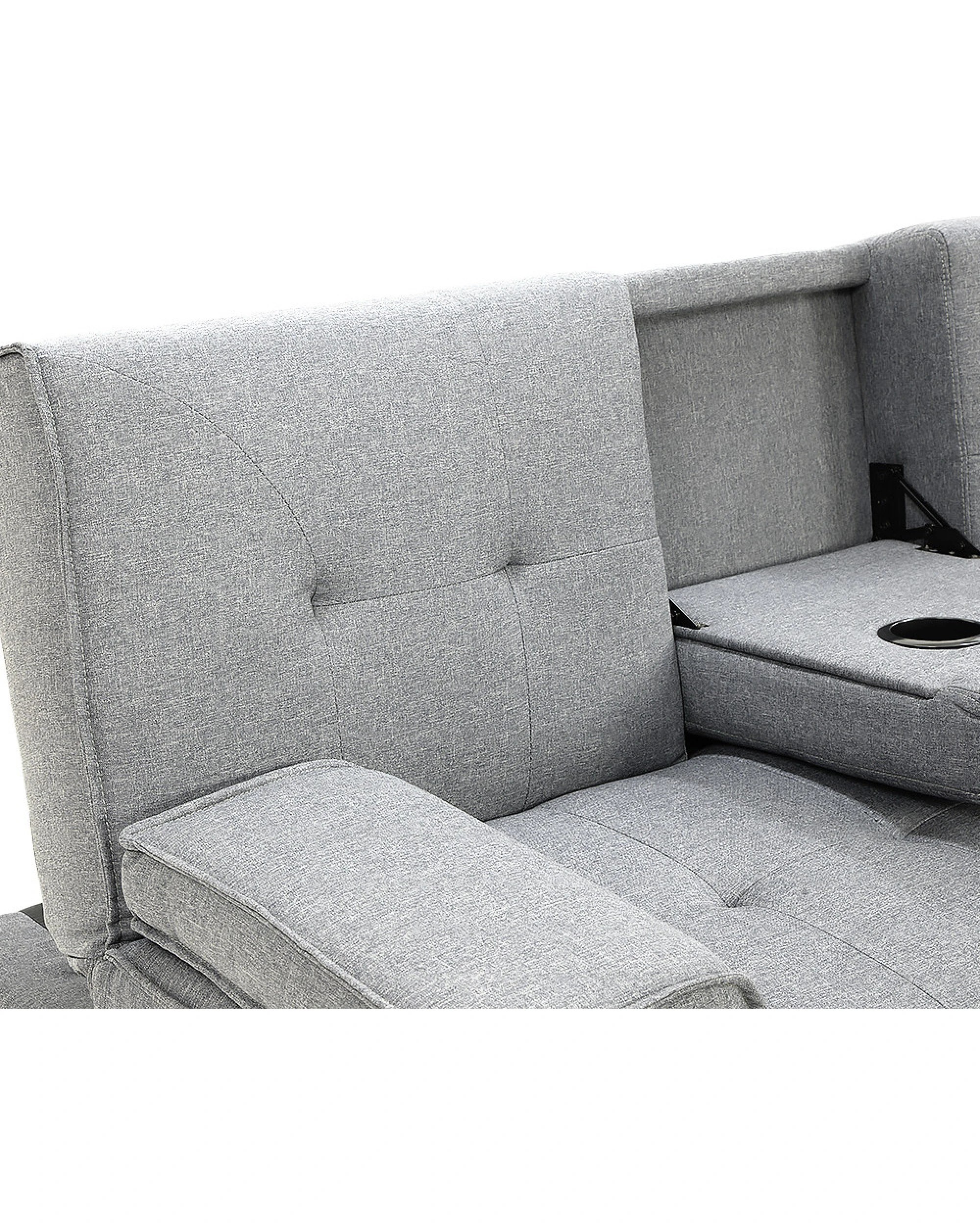 7 Sarantino Linen Fabric 3-Seater Sofa Bed - Light Grey - Grey, 7 of 8