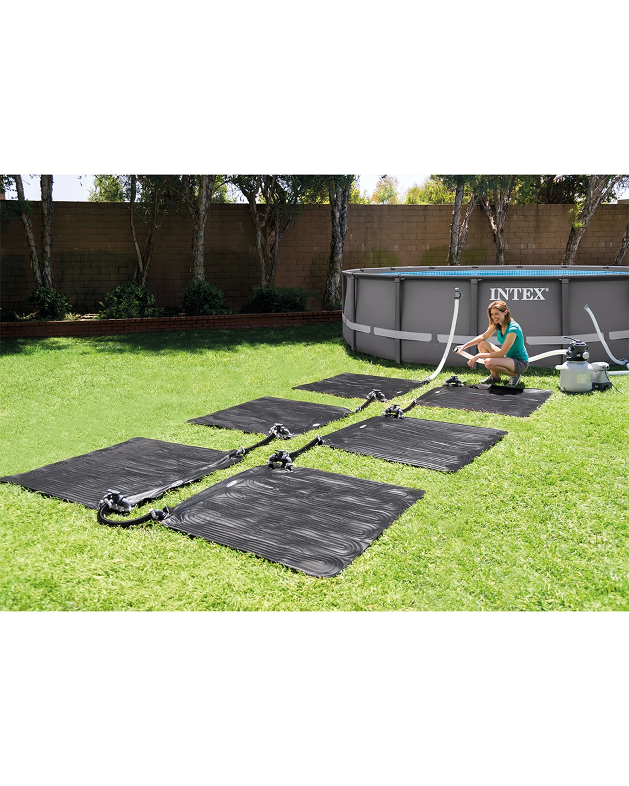 2 Intex Solar Mat For Above Ground Swimming Pool Filter Pump - Black, 2 of 4