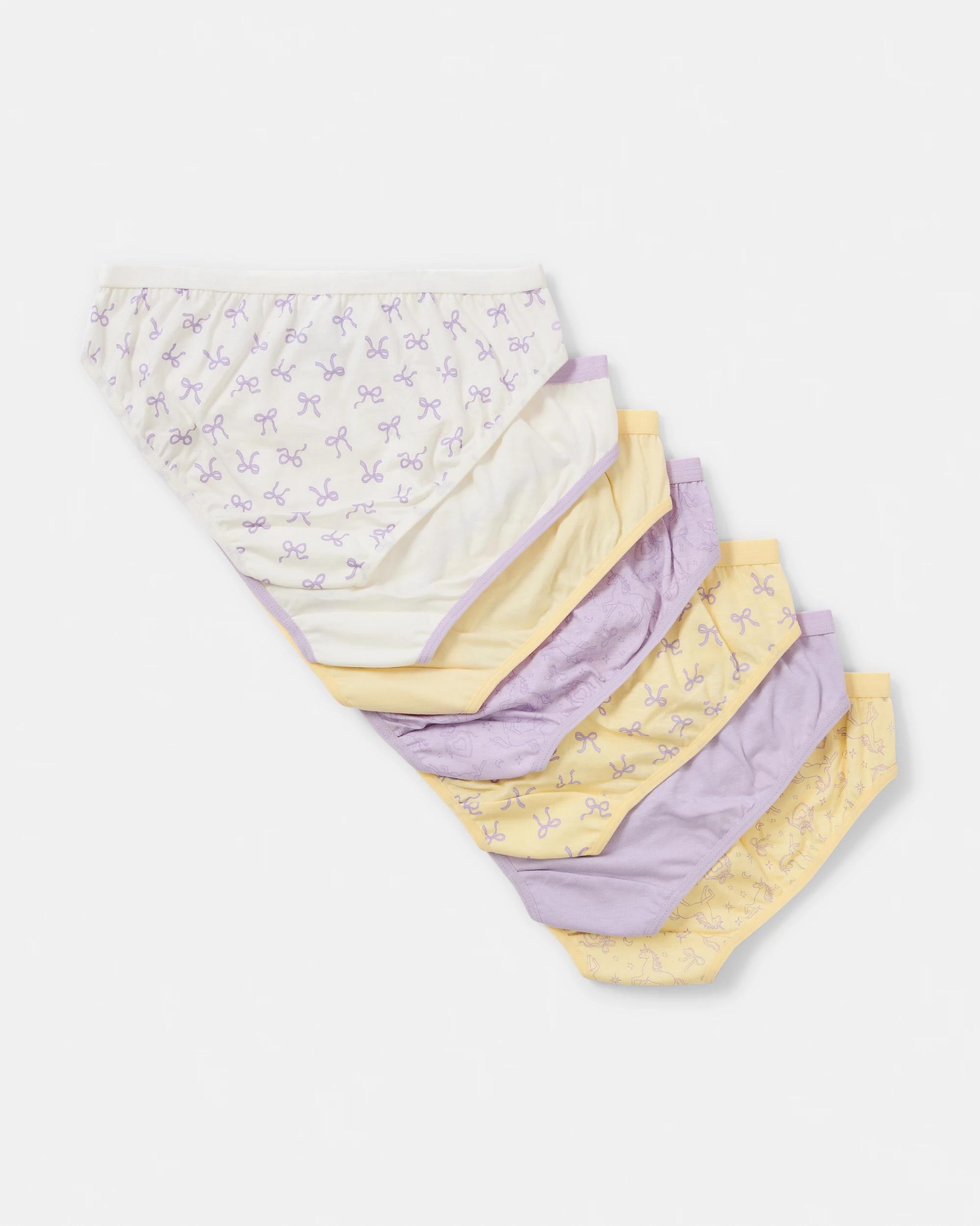 2 7 Pack Print Briefs Wht Bows, 2 of 9