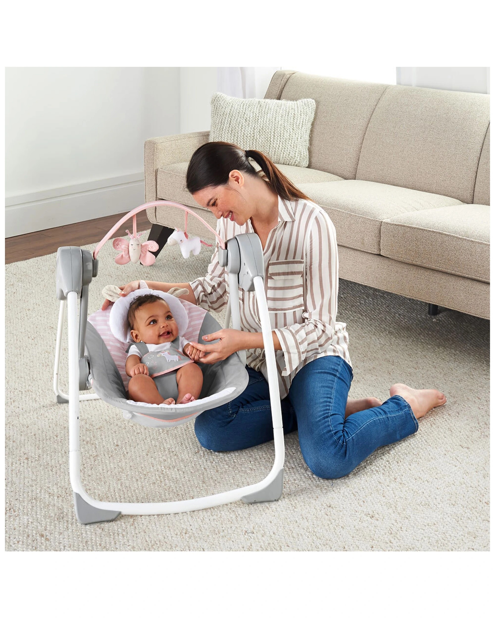 4 Ingenuity Baby Swing With Toys Portable Infant Seat For Girls 0m Plus
 - Pink, 4 of 8