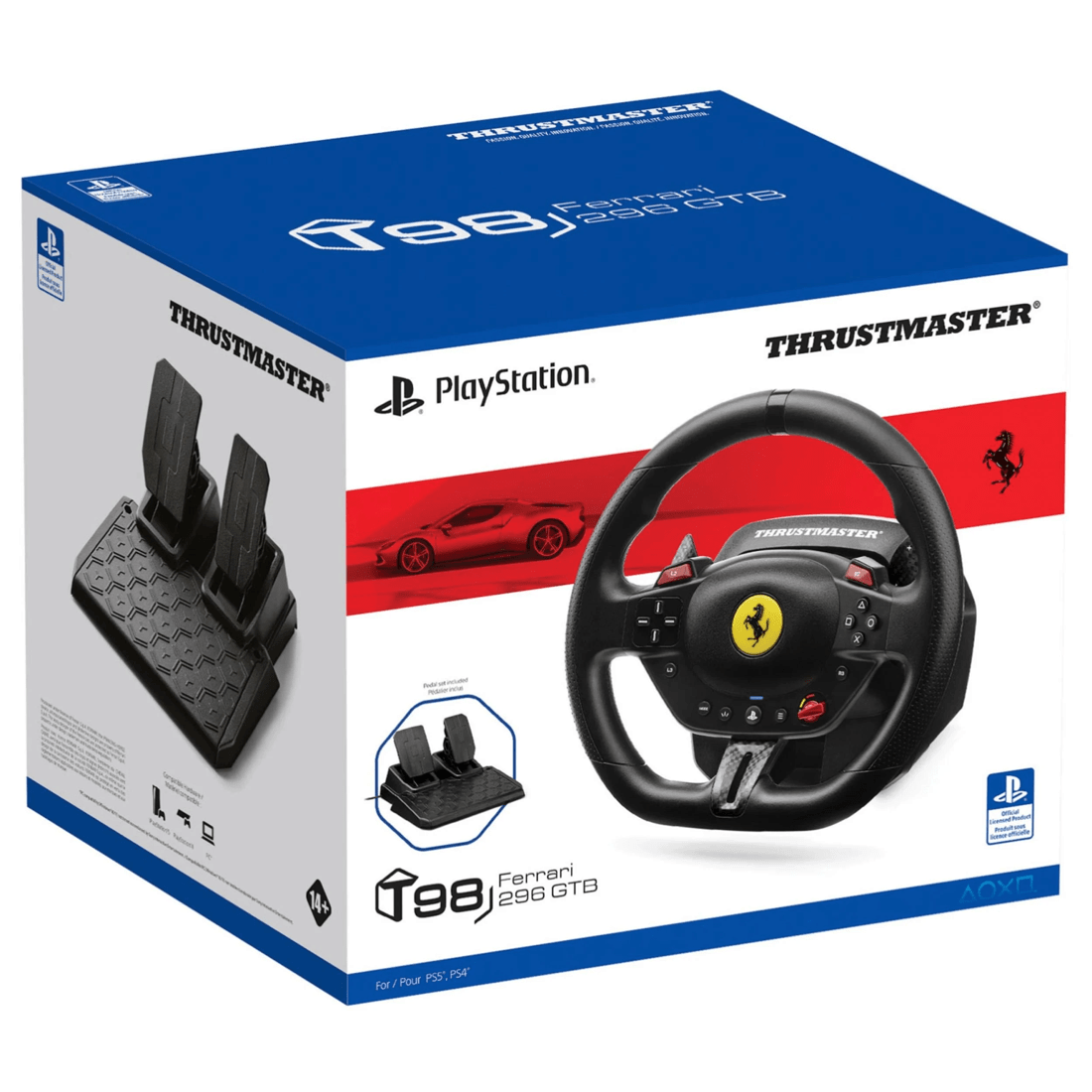 6 Thrustmaster T98-P Ferrari 296 GTB Racing Wheel For Playstation & PC - Black, 6 of 6