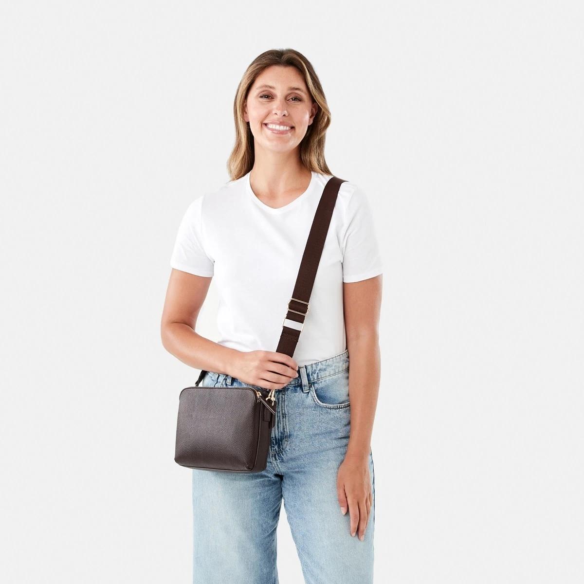 5 Double Pocket Crossbody Bag CHOCOLATE PLUM, 5 of 5