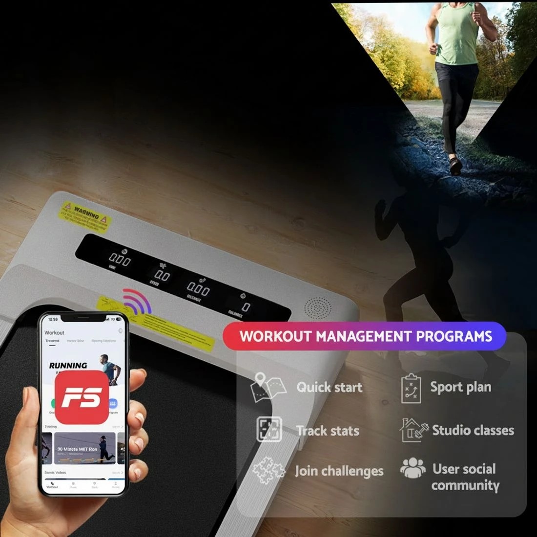 6 Everfit Treadmill Electric Walking Pad Incline Under Desk Home Gym 380mm - White, 6 of 7