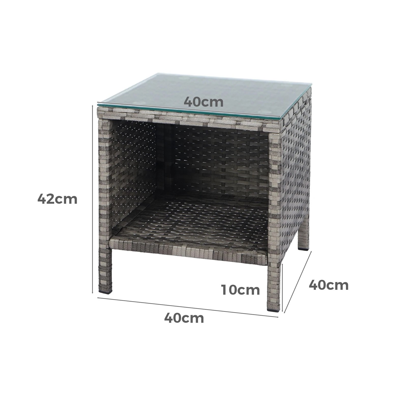 6 Alfordson 3PCS Outdoor Furniture Wicker Bistro Set Patio Sofa Table - Grey, 6 of 10